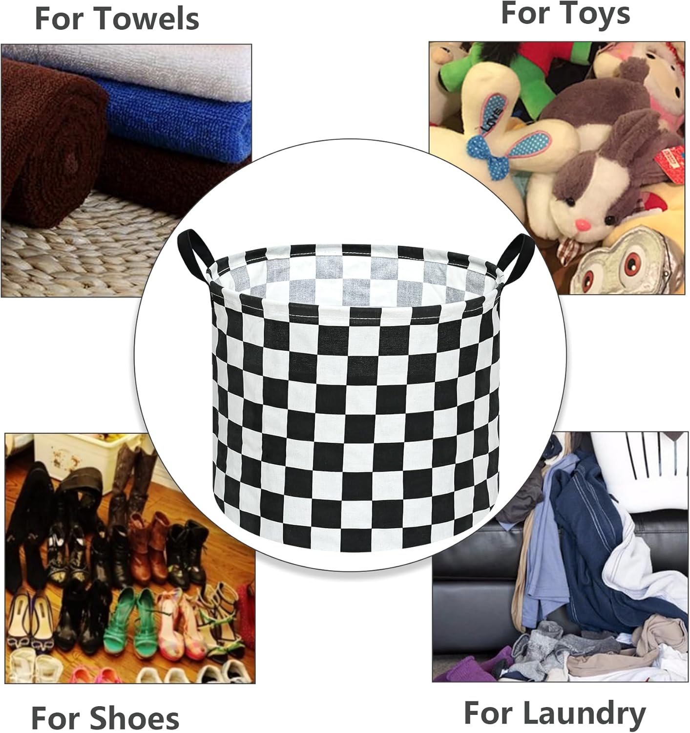 MAIZMZ Kids Hamper Storage Basket Nursery Bins Baby Gift Toy Organizer Box Laundry Basket Large Canvas Collapsible Chest for