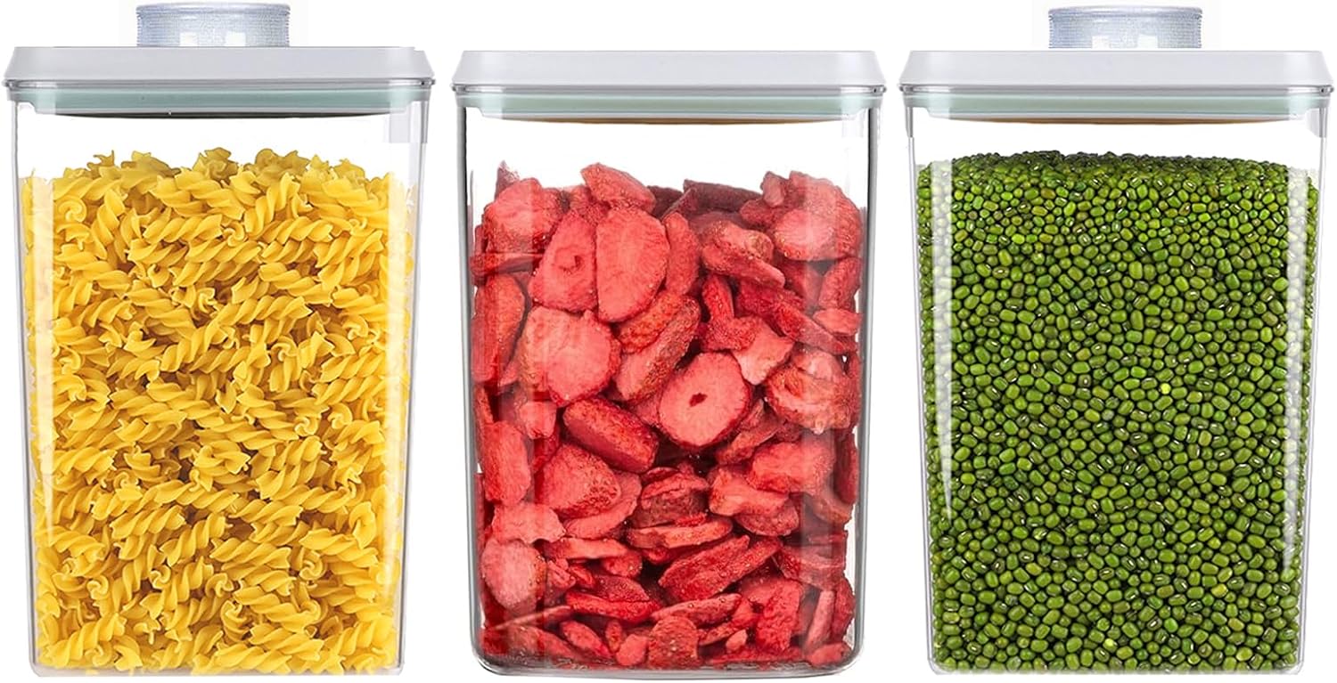 Melovom Pop Food Storage Containers Set Airtight Food Storage Containers with Pop Lids, Kitchen Pantry Organization and Storage, BPA Free, 2 x 2.8Qt
