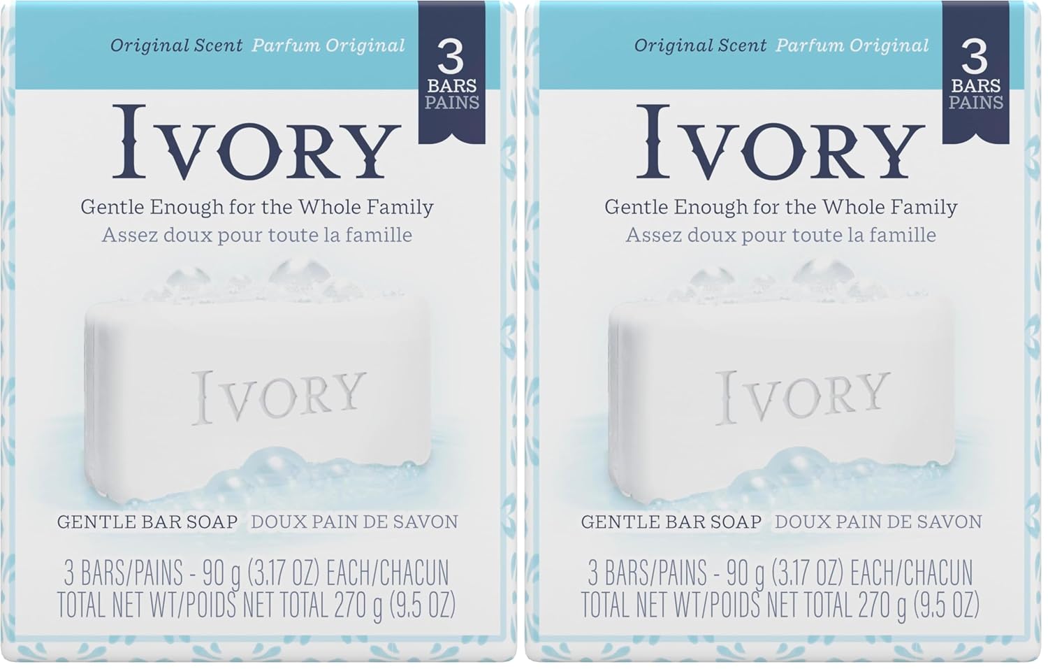 Ivory Simply Ivory Bath Bar for Unisex, 3 Count