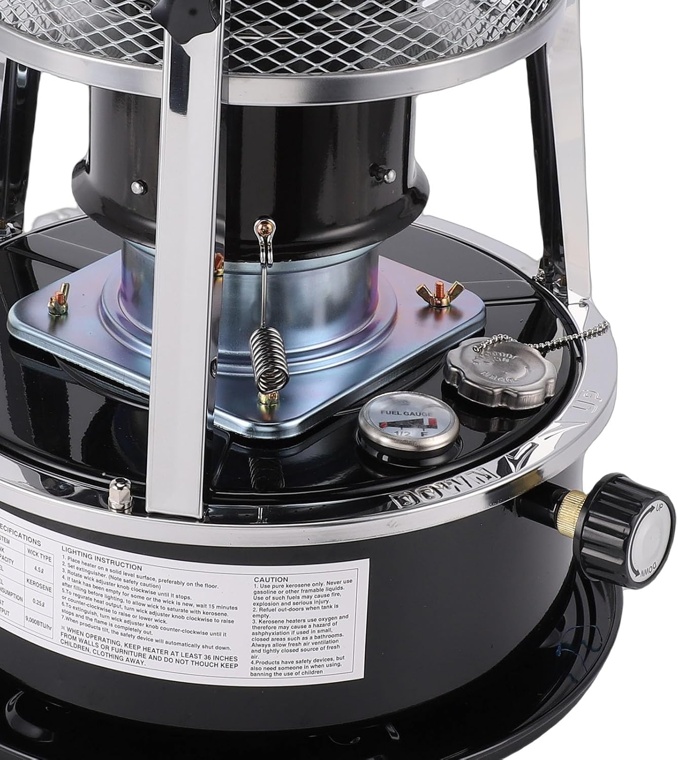 Kerosene Heater Portable Adjustable Height 2.6KW Efficient Space Heater for Camping Garage Home Use