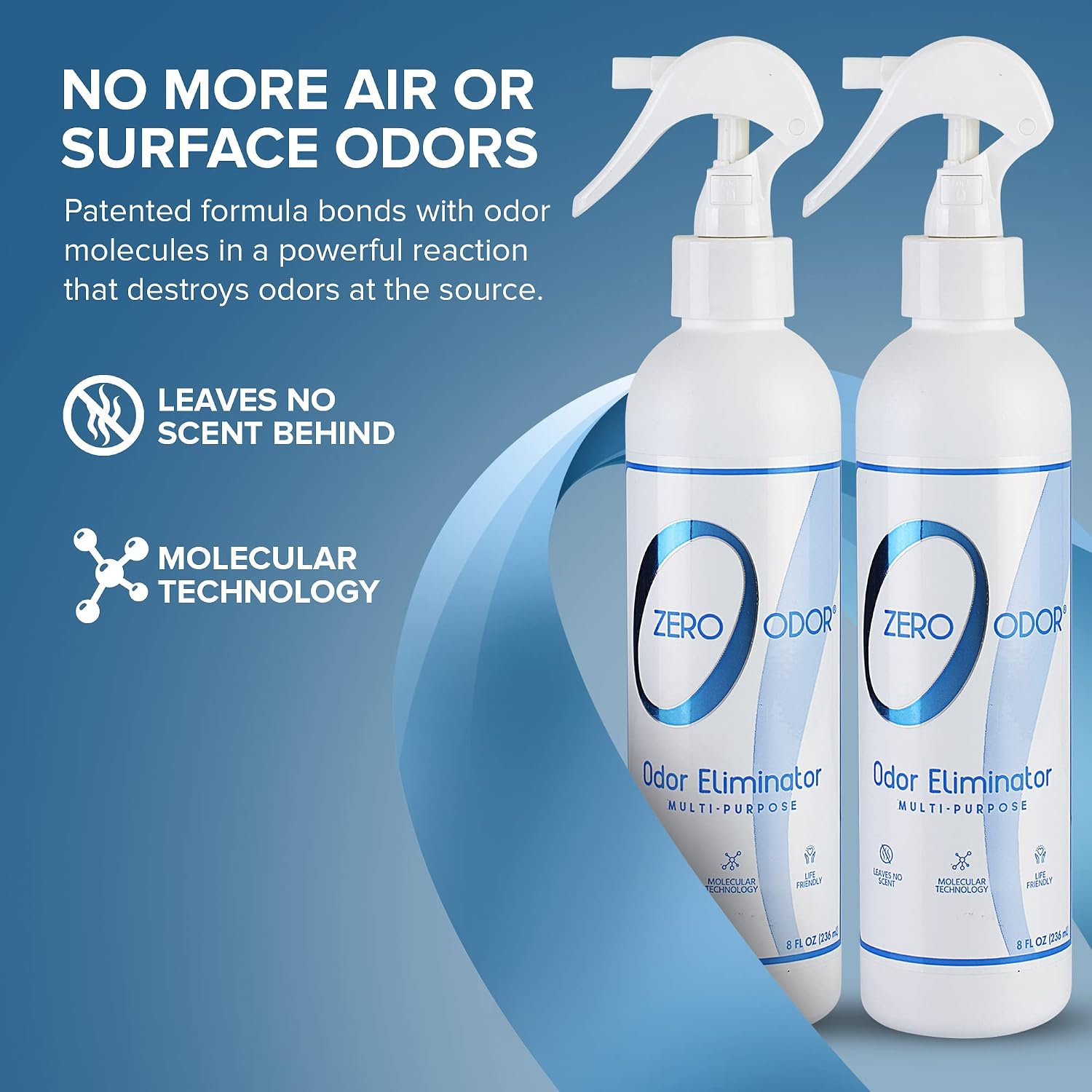 Zero Odor - Multi-Purpose Strong Odor Eliminator for Home, Office, Car, Bathroom, Hotel, Room Deodorizer, and Odor Neutralizer, 16oz