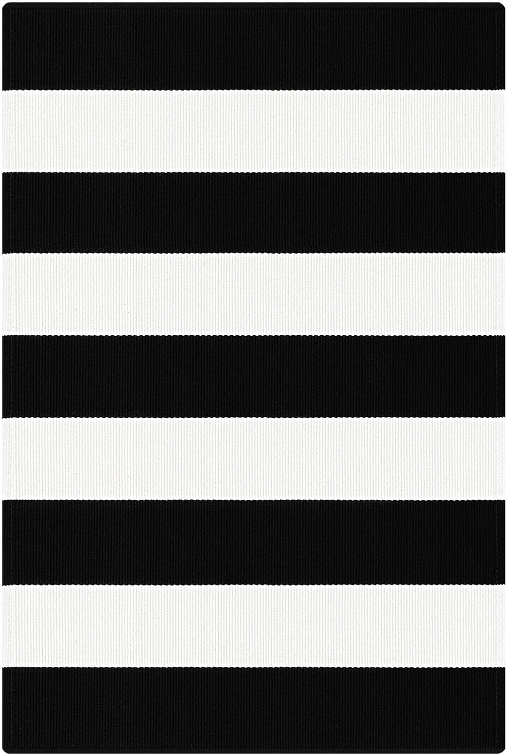 KOZYFLY Black and White Area Rug 3x5 Ft Washable