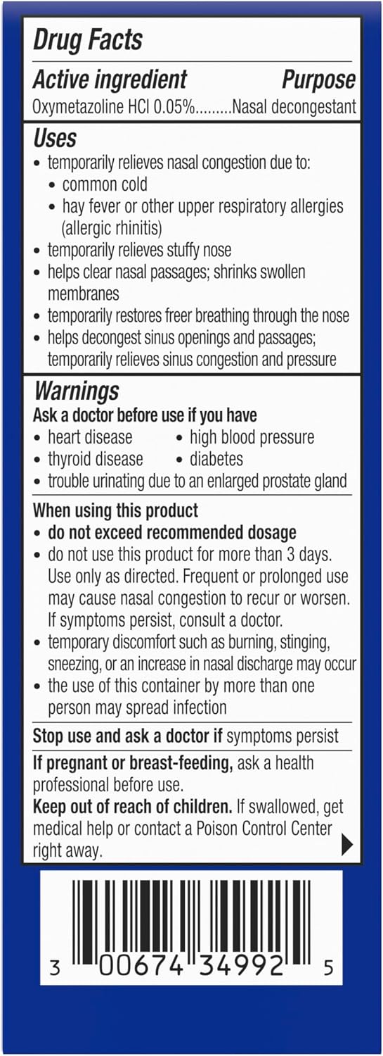 Theraflu Severe Congestion Relief Nasal Mist + Cooling, 0.34 fl oz | Oxymetazoline HCI 0.05% Nasal Decongestant