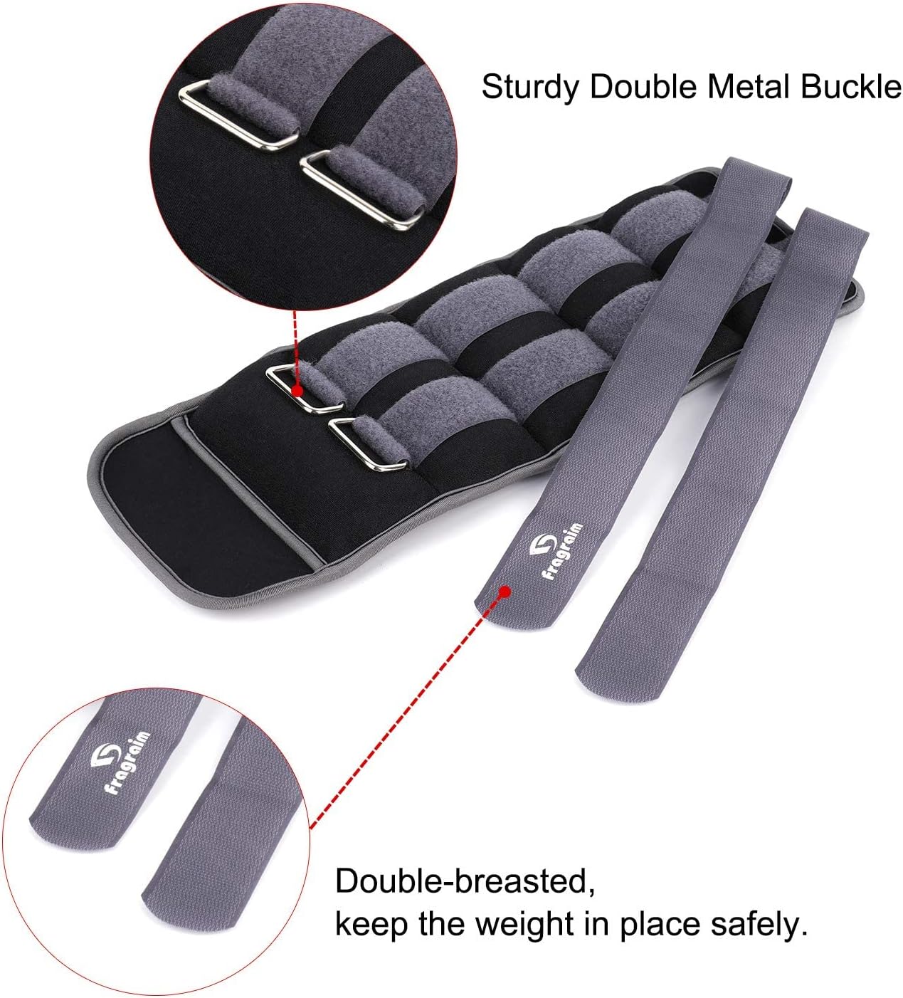 Ankle Weights for Women, Men and Kids - 1/2/3/4/6/8/10/12/15/20 LBS 1 Pair Strength Training Wrist/Leg/Arm Weight with Adjustable Strap for Jogging