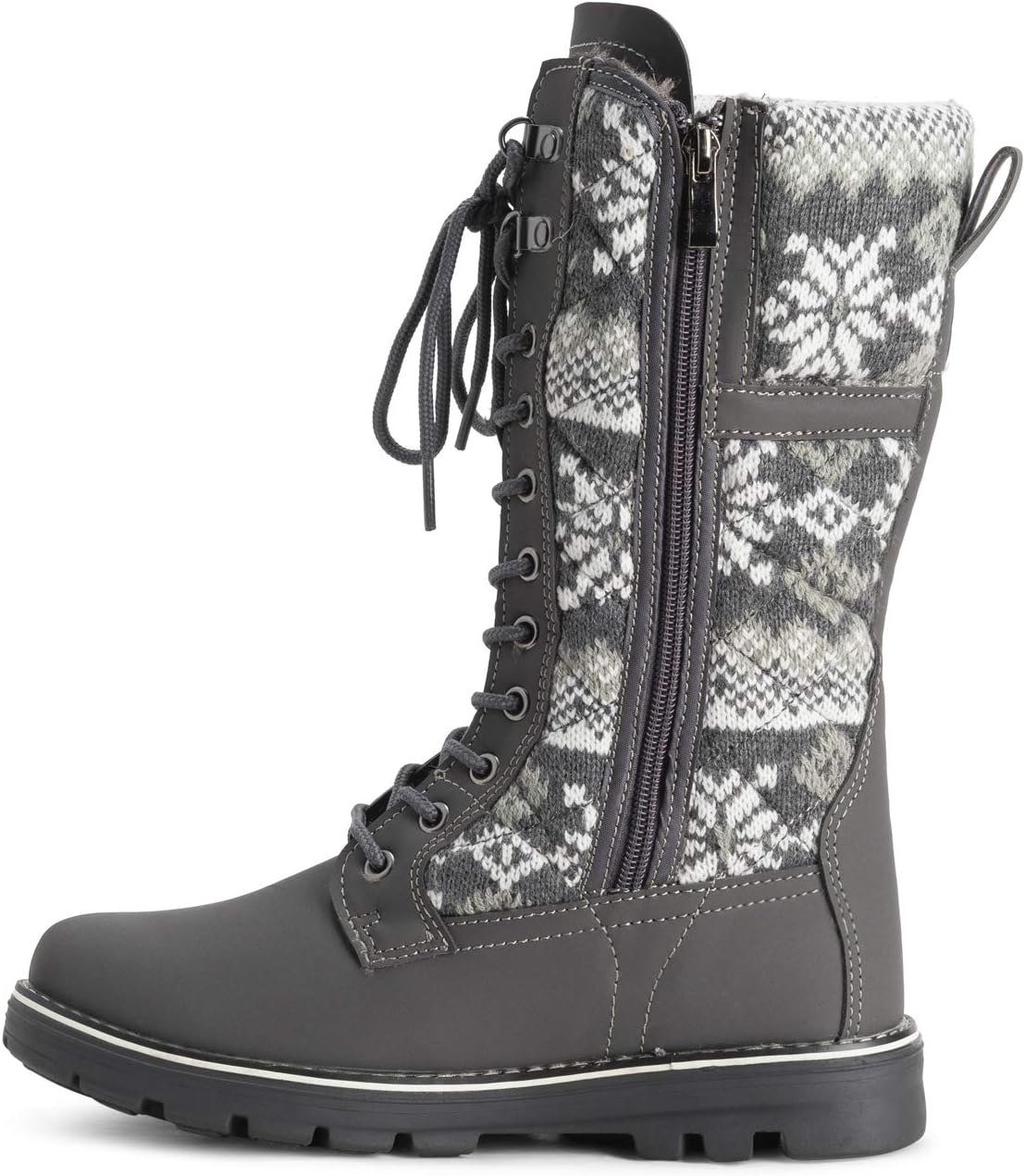 POLAR Womens Faux Fur Warm Thermal Waterproof Outdoor Walking Snow Winter Rubber Sole Calf Boots
