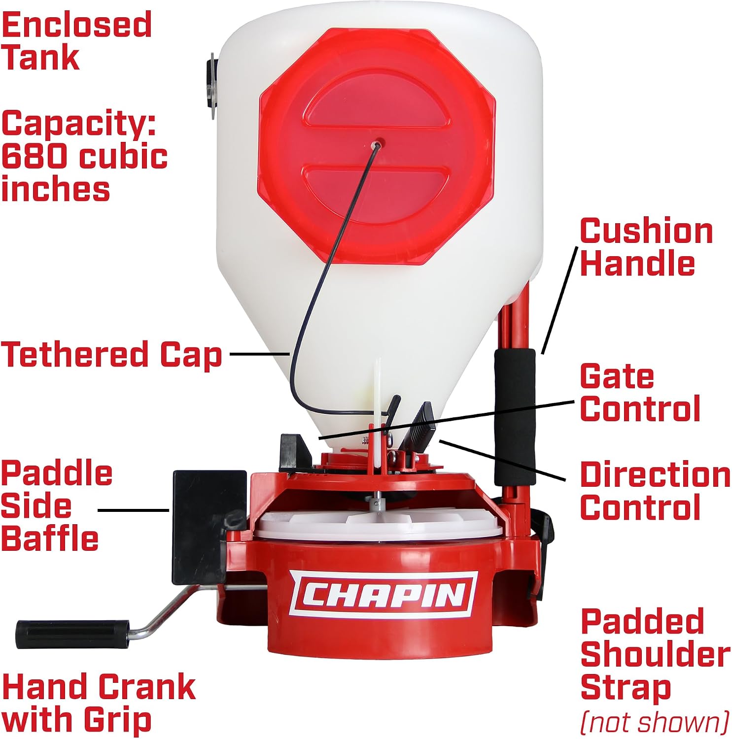 Chapin 8700A 35-Pound Capacity Chest Mounted Spreader with Easy Fill Hopper for Grass Seed and Fertilizers, 35-Pound (1 Spreader/Package)