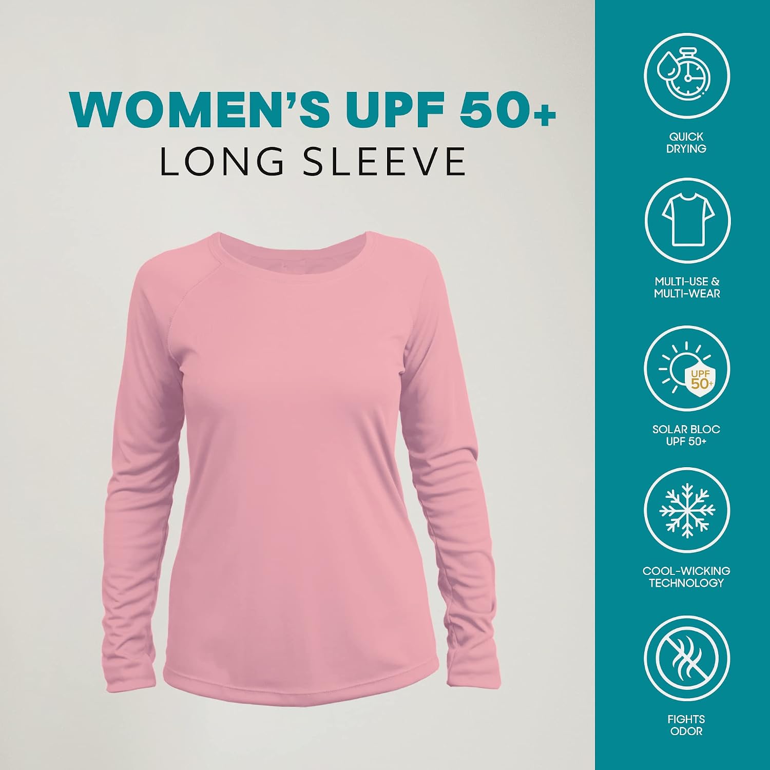 Vapor Apparel Women’s UPF 50+ UV Sun Protection Long Sleeve Performance Regular Fit T-Shirt for Sports and Outdoor