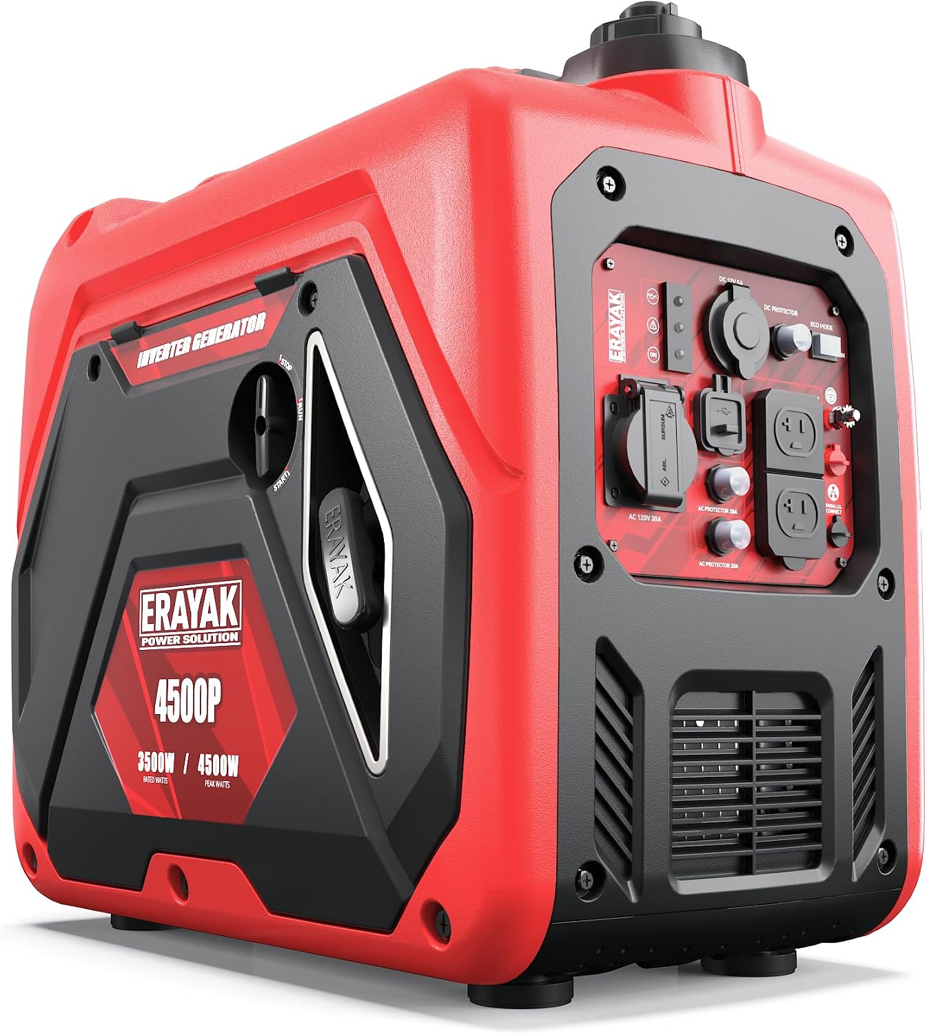 ERAYAK 4500W Portable Inverter Generator for Home Use, Super Quiet Small Generator for Camping Outdoor Emergency Power Backup, Gas Powered Engine, ECO Mode, EPA Compliant