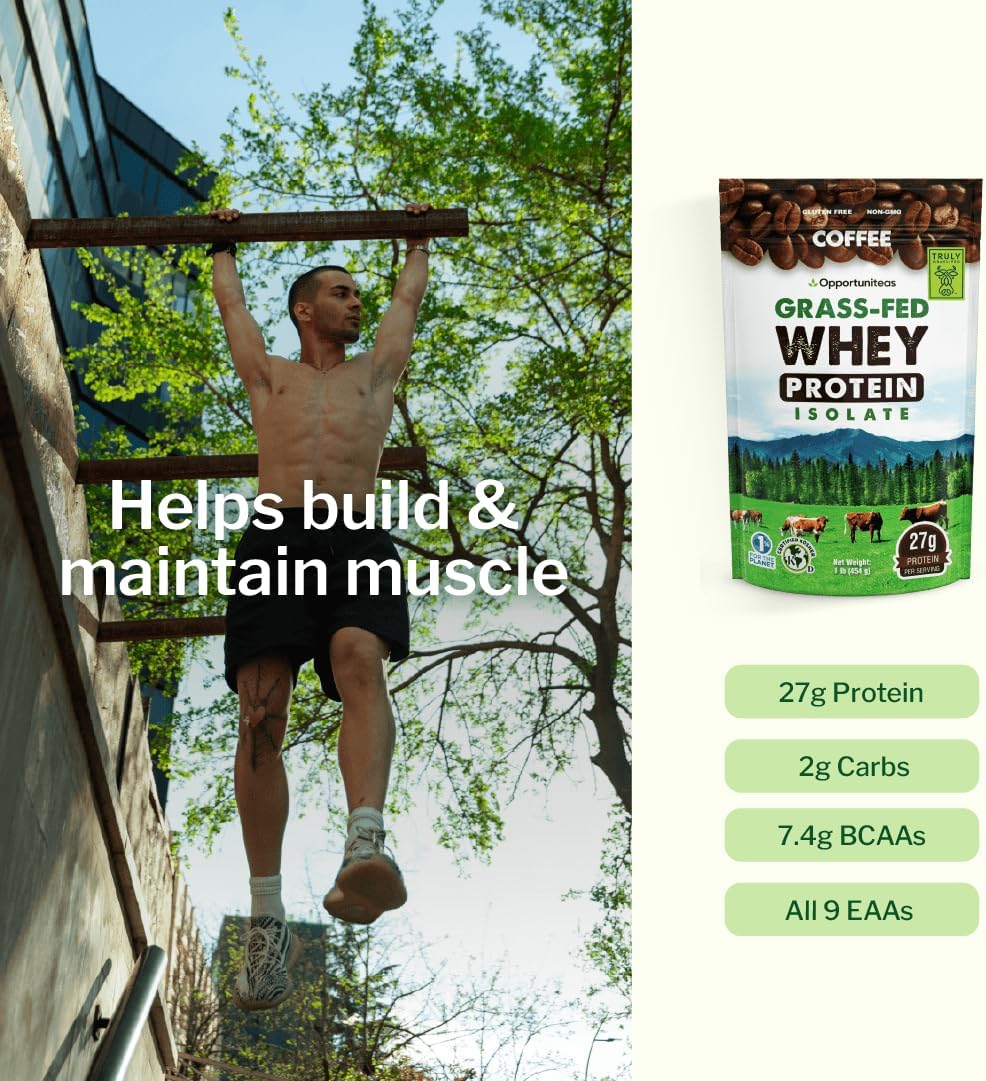Unflavored Grass Fed Whey Isolate Protein Powder, 1 lb | Isolated, Flavorless Whey made with 100% GrassFed Hormone-Free Milk, It's Unsweetened, Cold-Pressed and Heavy-Metal Tested