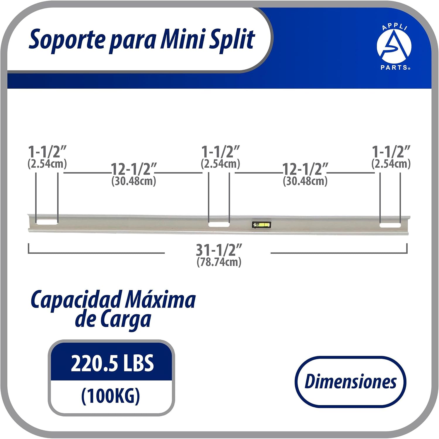 Appli Parts APAB-3160 Mini Split Wall Mounting Bracket, Heavy Duty Outdoor Support Up to 352 lbs. Fit 5000 to 36000 BTU Units, Includes Level Cross Bar, Anti Vibration Pads and Full Installation Kit