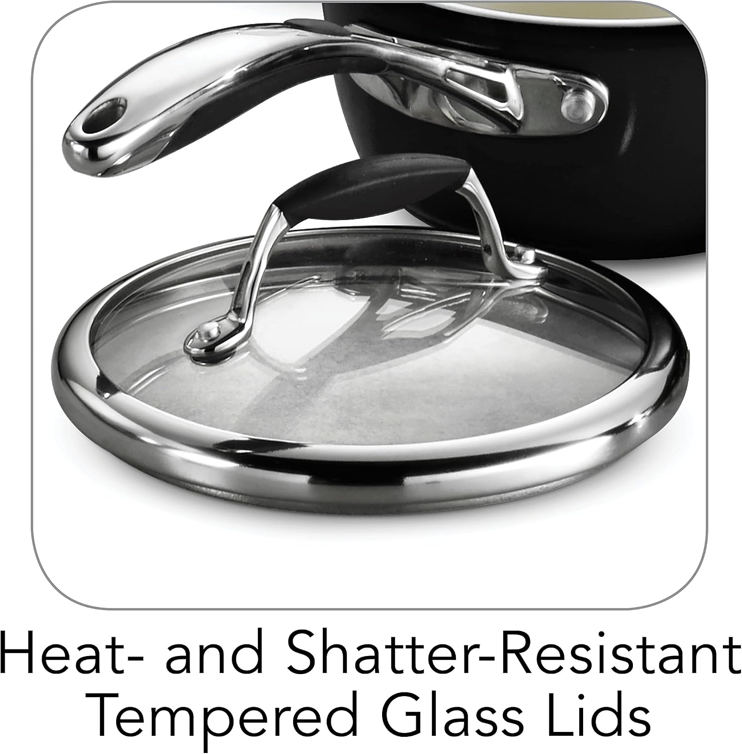 Tramontina Ceramica Deluxe 1.5-Quart Sauce Pan with Glass Lid | Ceramic Non Stick Small Saucepan, Oven-Safe, Metallic Black