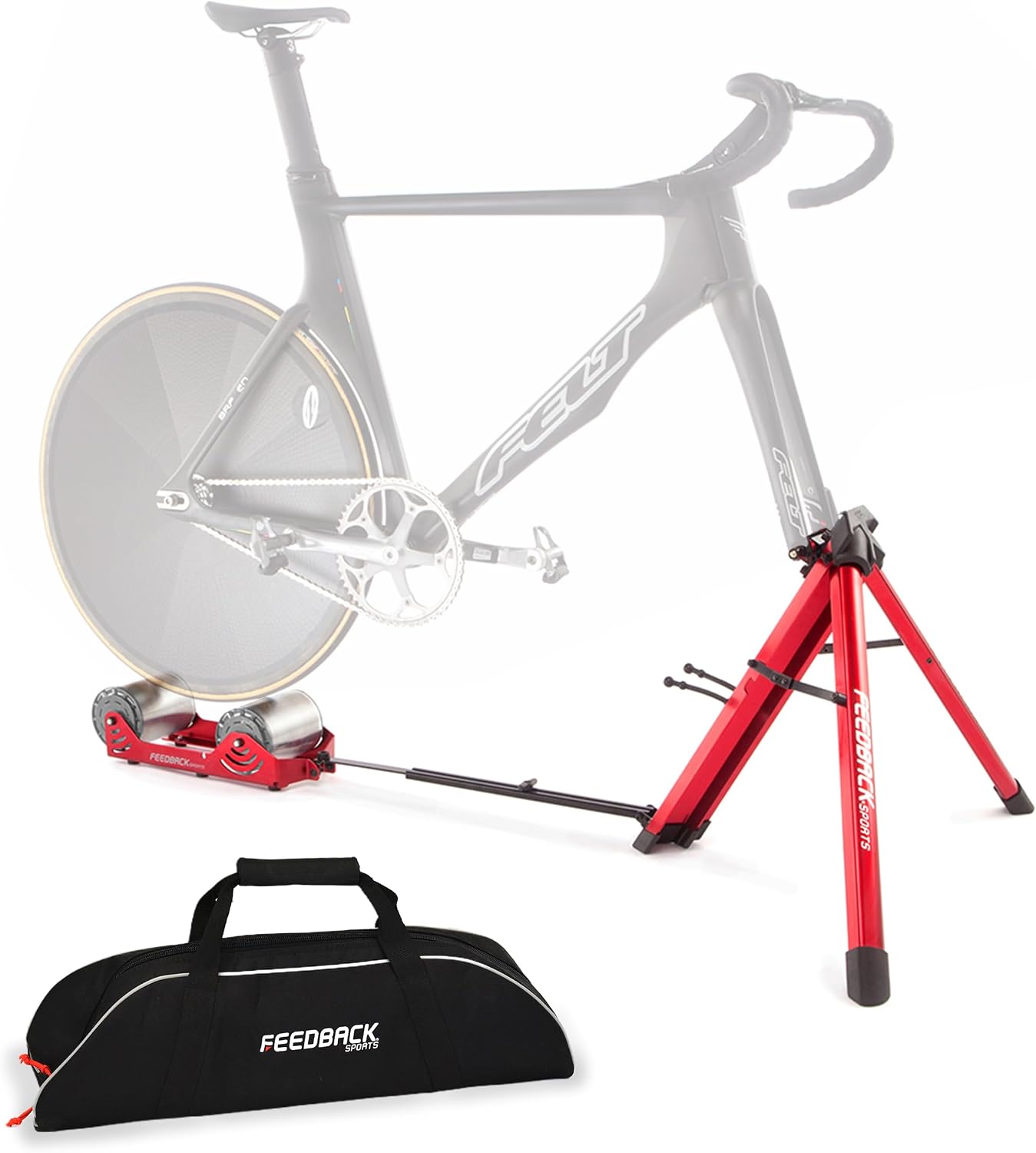 FEEDBACK SPORTS | Omnium Lightweight and Portable Bike Trainer | for 16” to 29” Wheels | Travel Bag Included