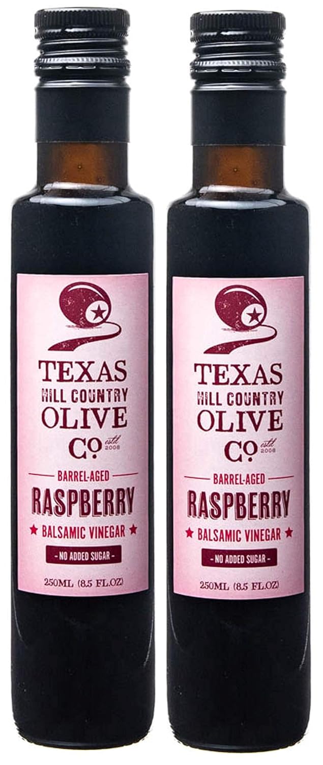 White Lemon Balsamic Vinegar - Gourmet Barrel Aged Infused Balsamic Vinegar - Great for Dressing Dipping Glazing - No Artificial Flavors or Added Sugar - Made in Texas (8.5 oz)