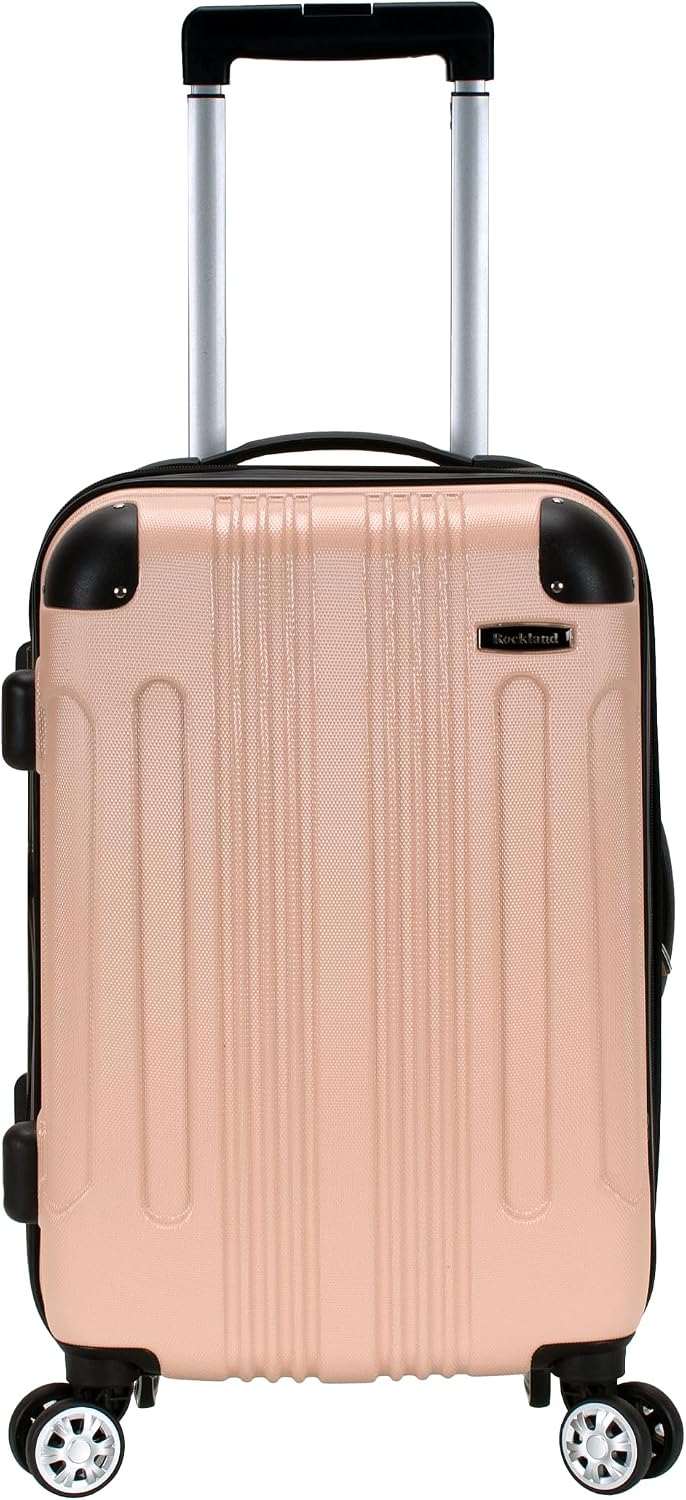 Rockland London Hardside Spinner Wheel Luggage, White, 3-Piece Set (20/24/28)