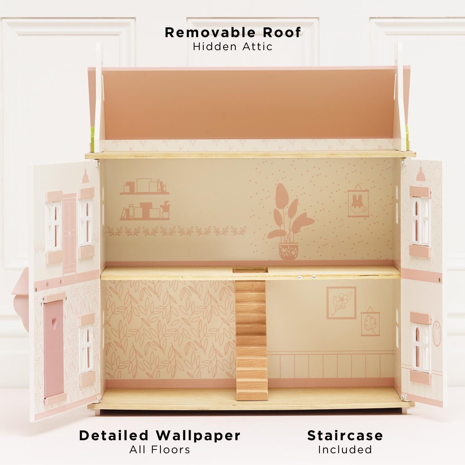 Le Toy Van Iconic Sophie's Large Wooden Doll House | Wooden Iconic Dollshouse, FSC Certified Wood, Plastic Free, Rigorously Safety-Tested