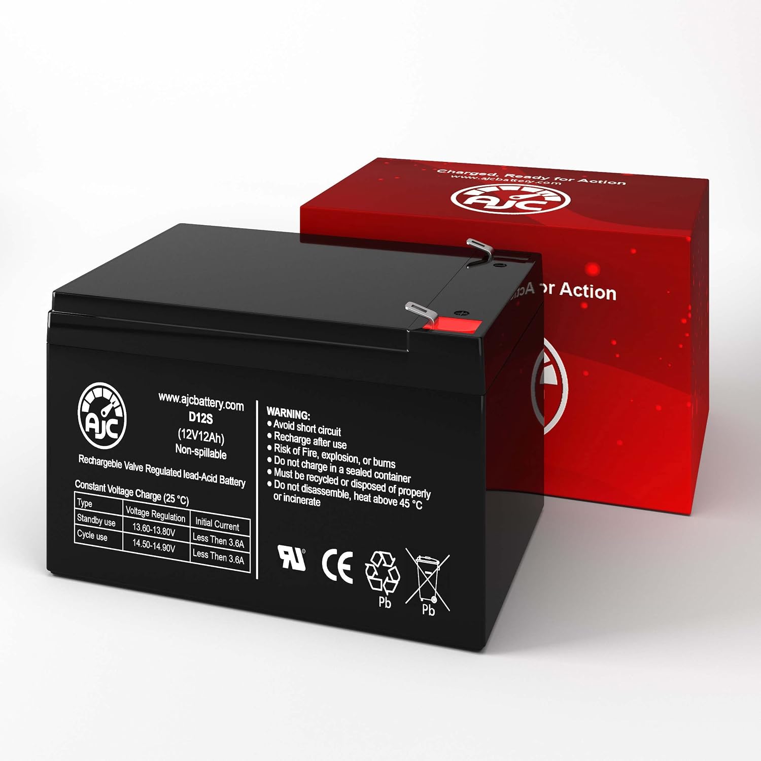 AJC Battery Compatible with Peg Perego John Deere Gator 12V 12Ah Ride-On Toy Battery