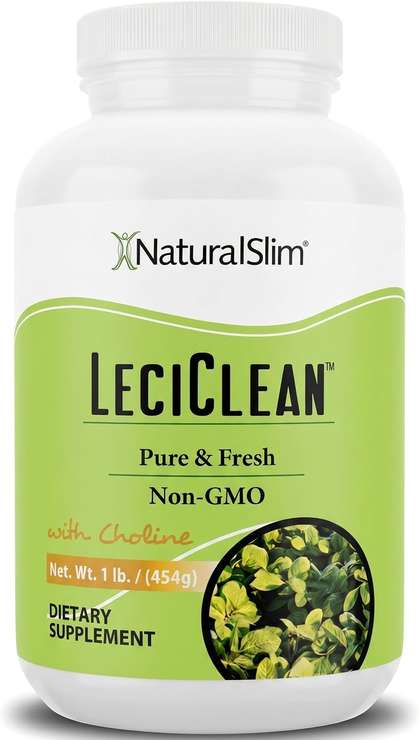 NaturalSlim Natural Soy Lecithin Granules with Choline, 1 Pound | Pure and Fresh Granulated Lecithin Supplement for Cleansing and Cognitive Support