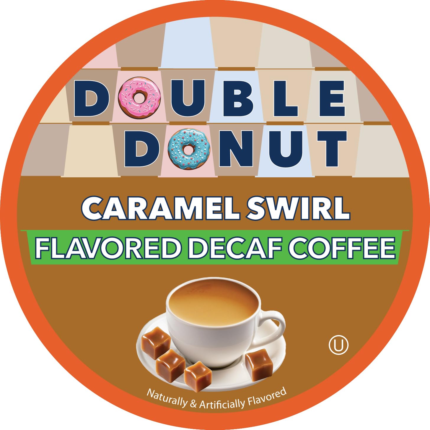 Double Donut Coffee Double Donut Medium Roast Decaf Coffee Pods, Classic, for Keurig K-Cup Machines, 24 Single-Serve Capsules per Box