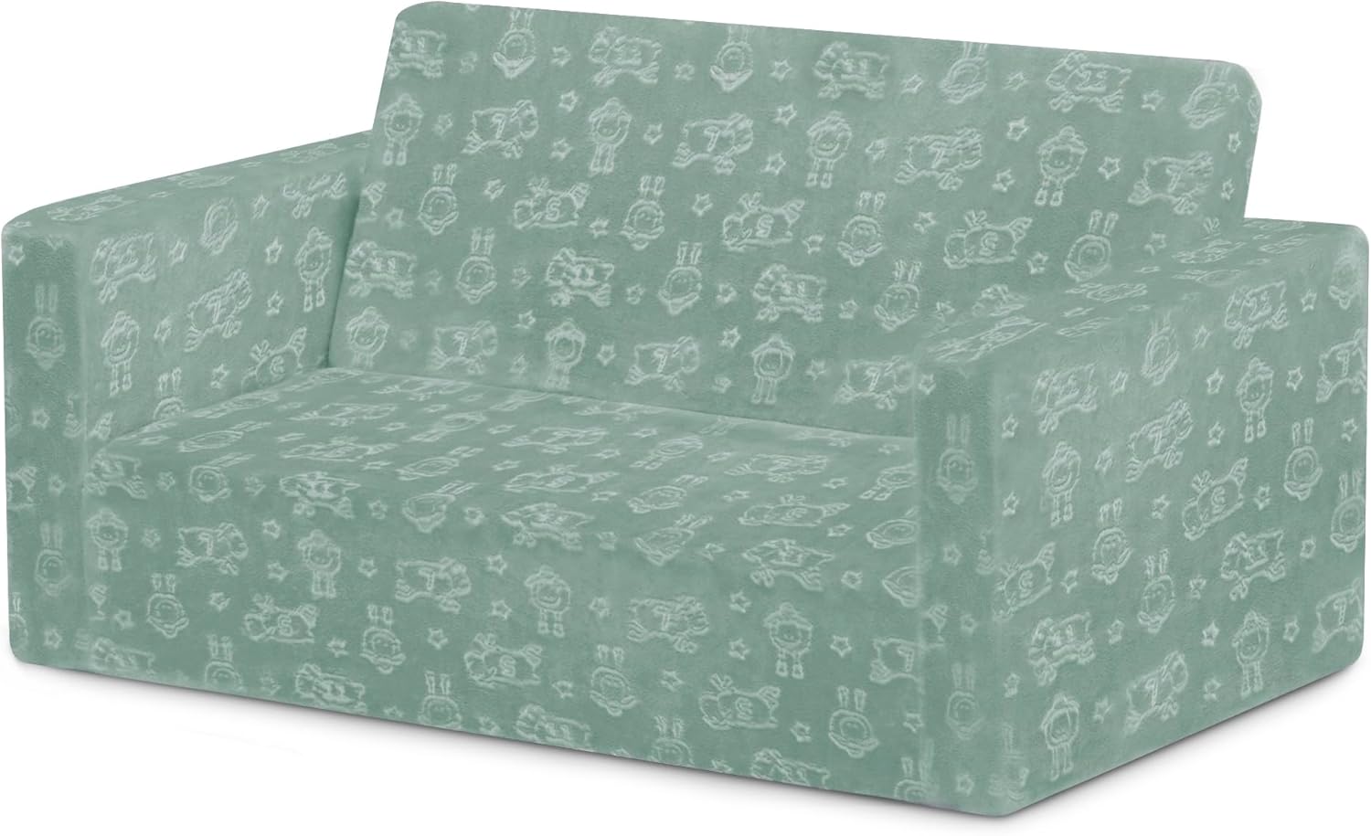 Delta Children - Serta Perfect Sleeper Kids 2-Seater Sofa, Convertible 2-in-1 Flip Open Toddler Couch Sleeper, Foam Chair for Playroom & Bedroom
