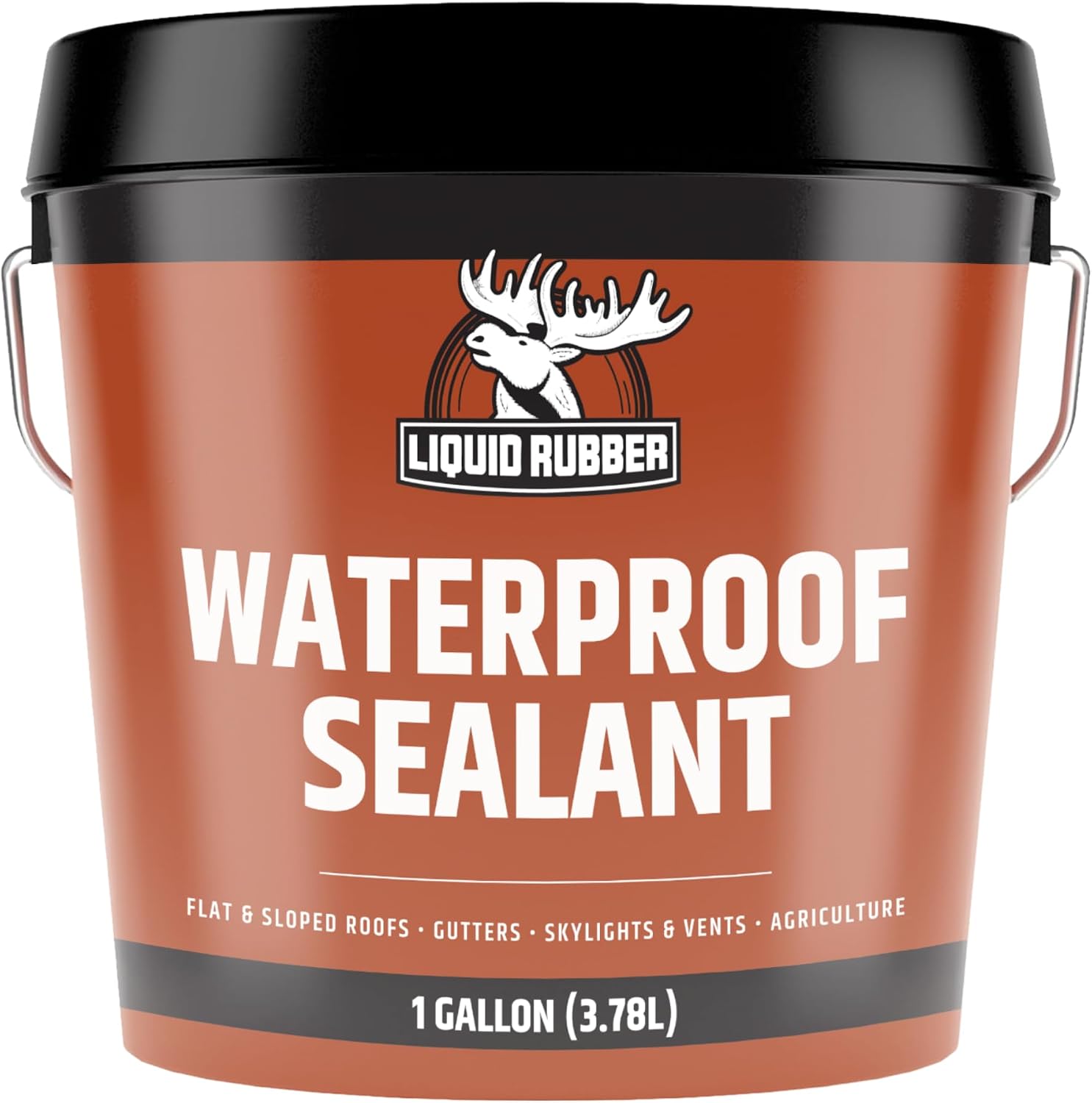 Liquid Rubber Waterproof Sealant - Roof & Gutter Coating, Black, 1 Quart | DIY Leak Repair Coating, Flexible Elastomeric Waterproofing Membrane for Flat & Low-Slope Roofs, Gutters, Concrete, Plywood