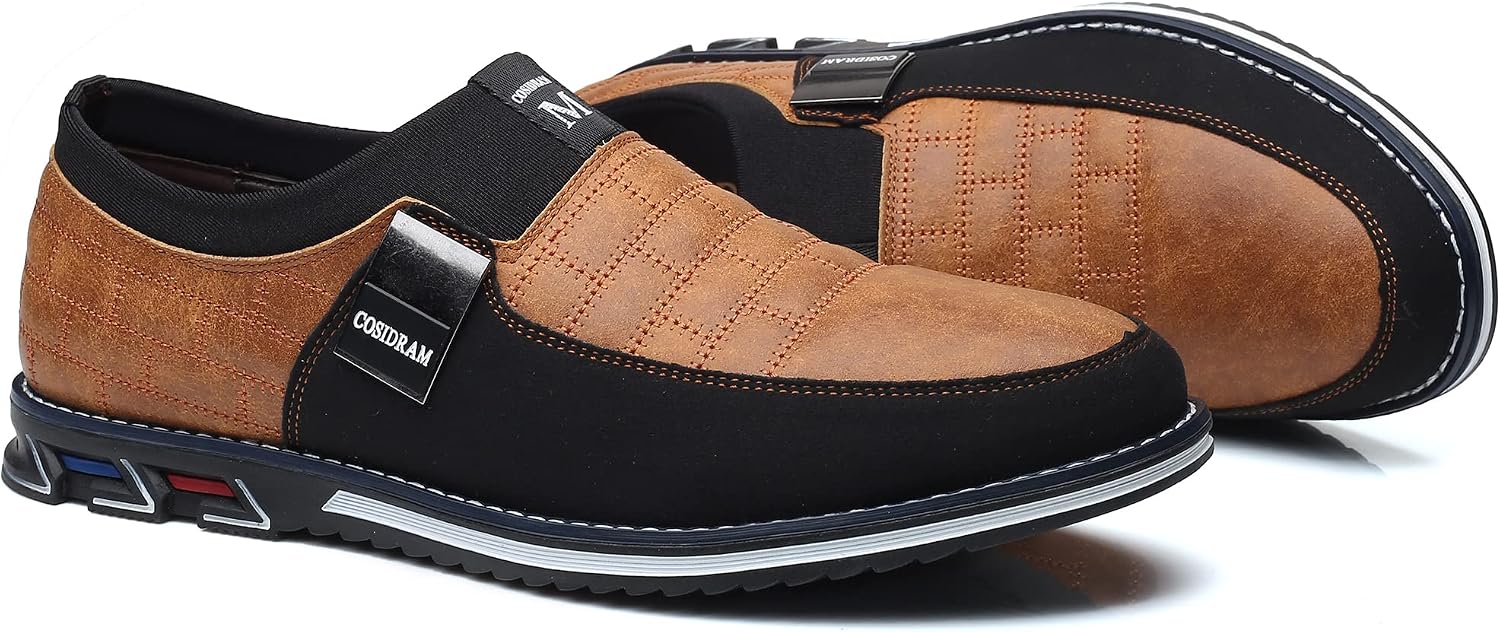 COSIDRAM Mens Casual Shoes Dress Sneakers Loafers Comfort Walking Shoes | Lightweight slip-on for hassle-free wear. Cloud-like comfort, sock-friendly fit for daily & semi-formal occasions.