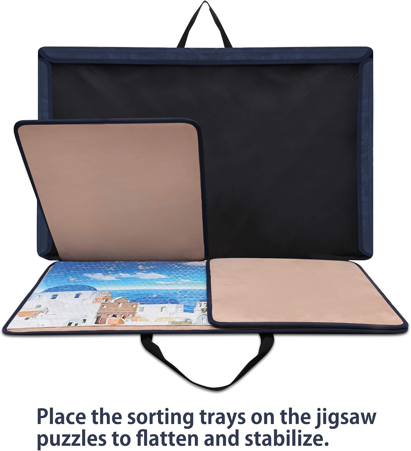 Becko US 1000 Piece Puzzle Board, Portable Case with Trays & Attached Cover