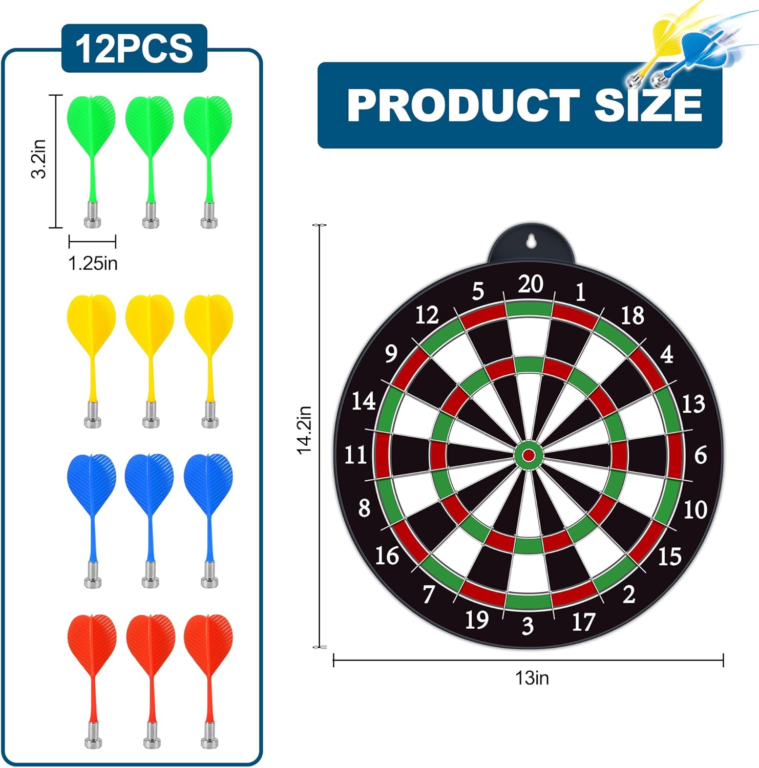 Dart Board - 12pcs Magnetic Darts - Excellent Indoor Game and Party Games