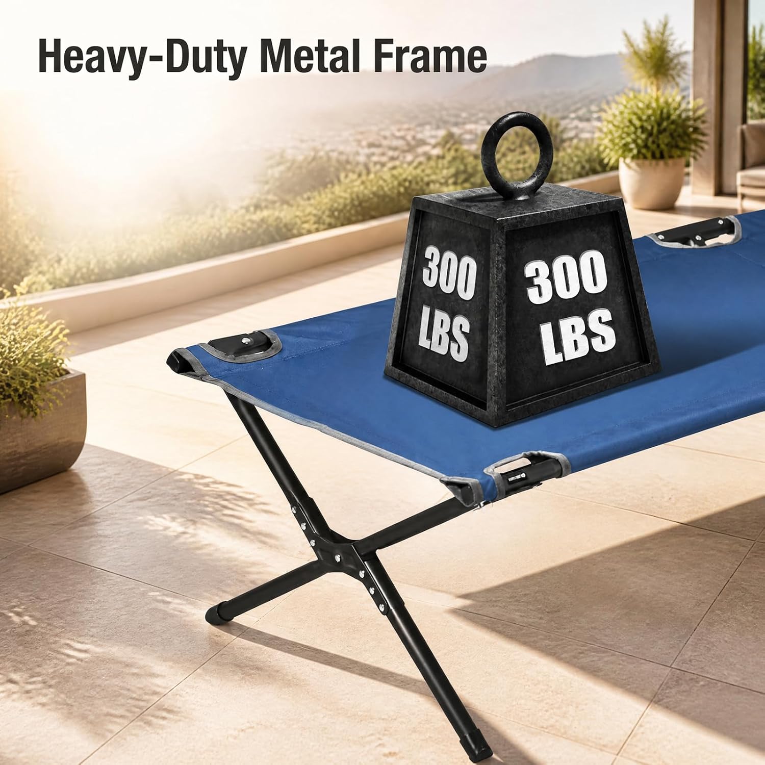 GYMAX Folding Camping Cot, Heavy Duty Portable Military Cot with Oxford Fabric
