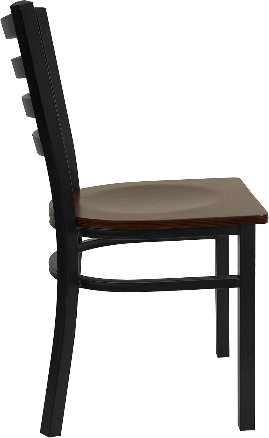 Flash Furniture Hercules Series Commercial Ladder Back Restaurant Chairs, Modern Lightweight Metal Dining Chairs with Padded Seats, Set of 2, Black