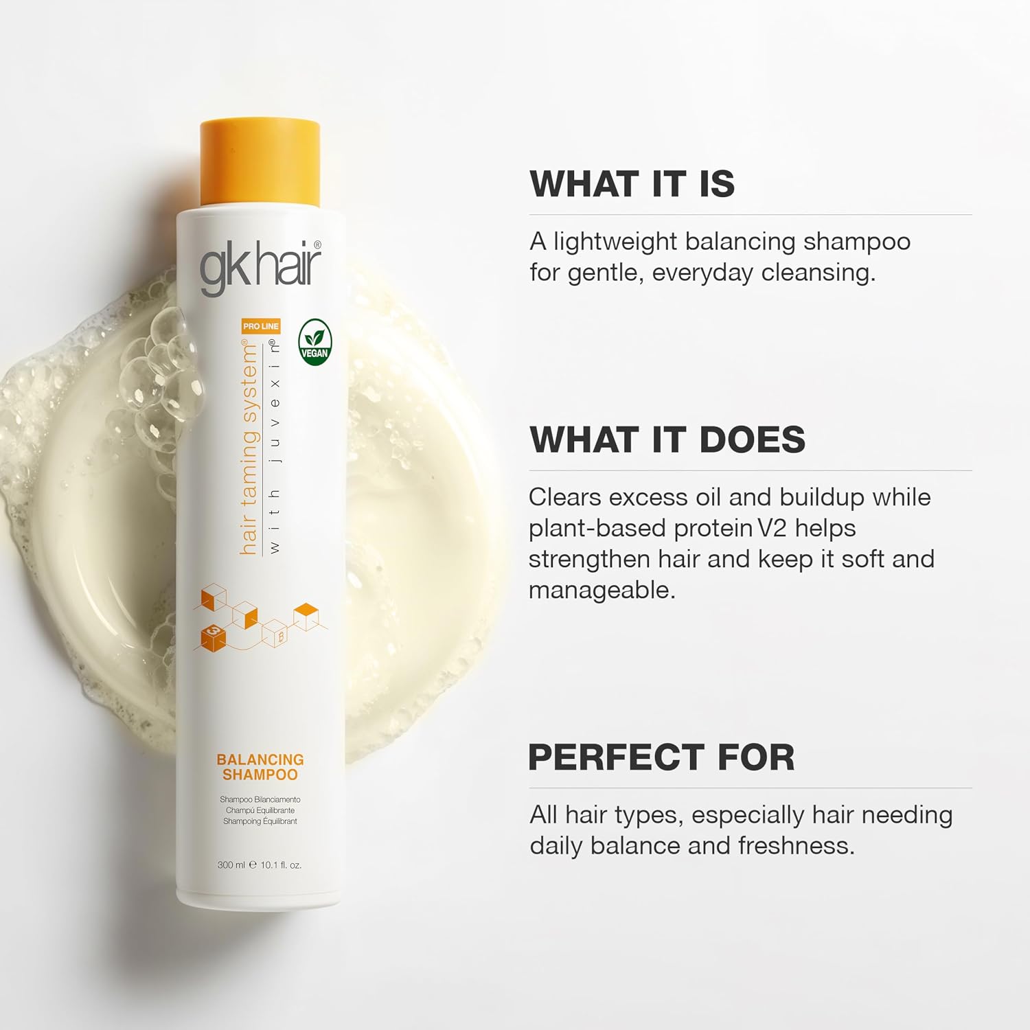 GK HAIR Anti-Dandruff Shampoo Leaving Your Scalp Refreshed and Hair Soft, Smooth – Sulfate-Free Shampoo for Dry Damaged Hair for Men and Women 8.5 Fl Oz