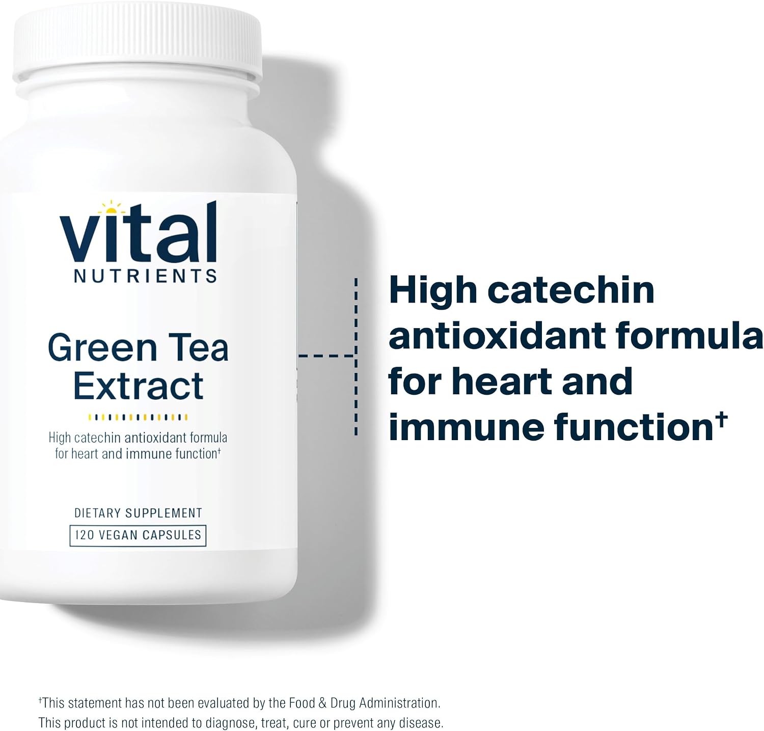Vital Nutrients Green Tea Extract 550mg - Potent Antioxidant for Heart & Immune Health* - Polyphenols Supplement with EGCG - Gluten, Dairy