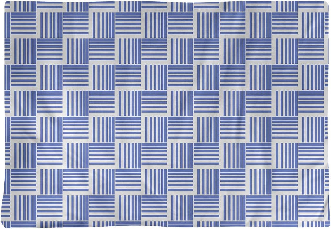 Dana Strider Classic Basketweave Stripes Table Placemat, 18 x 14, Blue