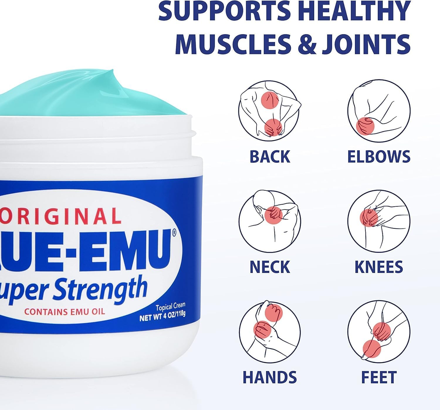 BLUE-EMU Original Super Strength Cream, Daily Muscle & Joint Support