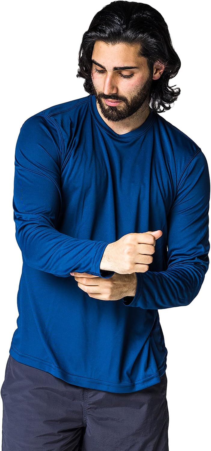Vapor Apparel Men's Outdoor UPF 50+ Long Sleeve T-Shirt, UV Sun Protection for Fishing, Running, Hiking, Swimming