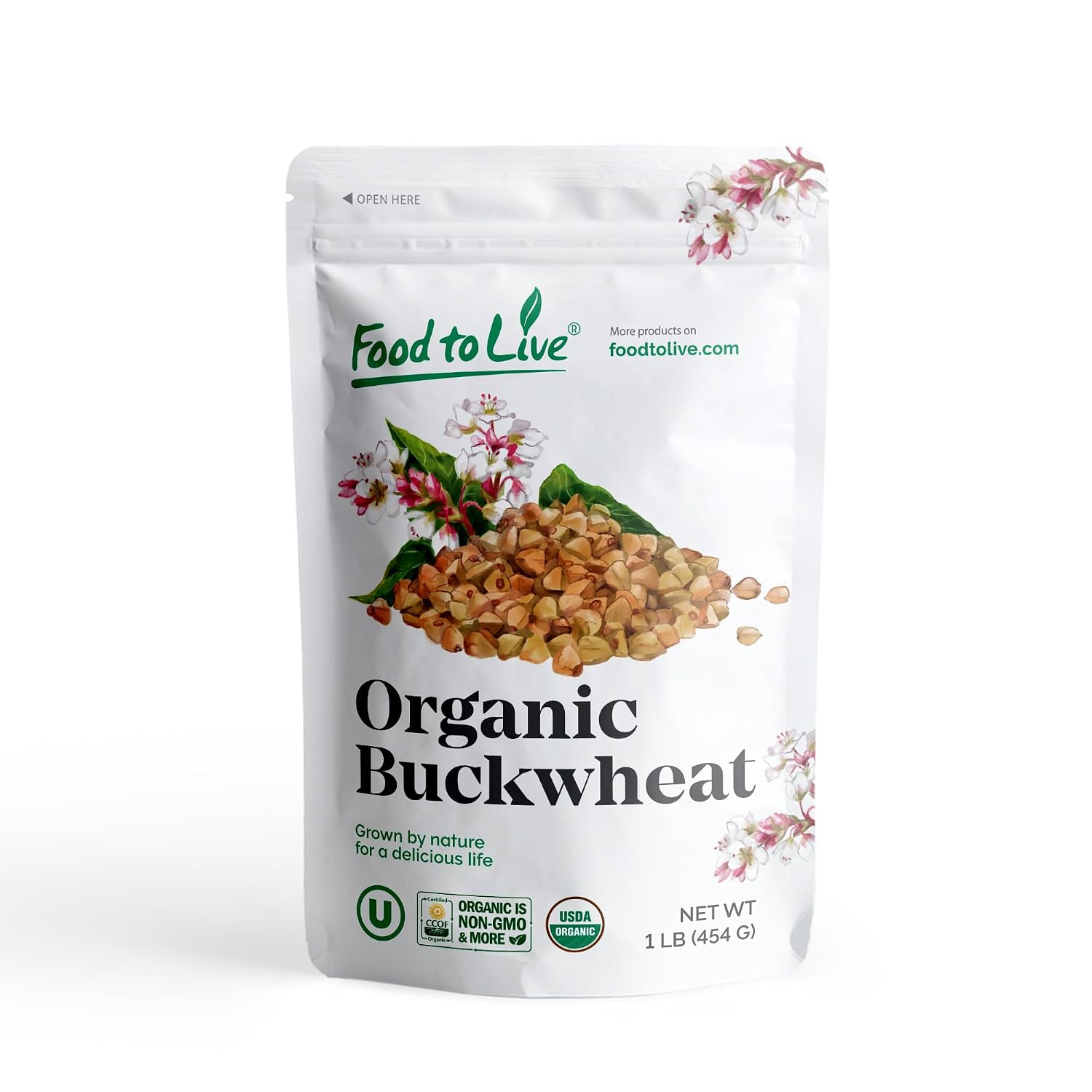 Food to Live Organic Buckwheat Groats, 15 Pounds – Whole Grain Buckwheat Seeds by Food to Live. Hulled, Non-GMO, Kosher, Raw, Vegan, Sirtfood. Bulk Cereal Grain