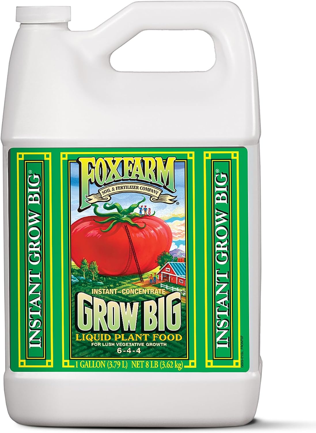 FoxFarm Grow Big Liquid Plant Food - 6-4-4 House Plant Fertilizer for Lush Vegetative Growth, Fast Nutrient Uptake for Roses, Tomatoes & Veggies - Quart Size Concentrate