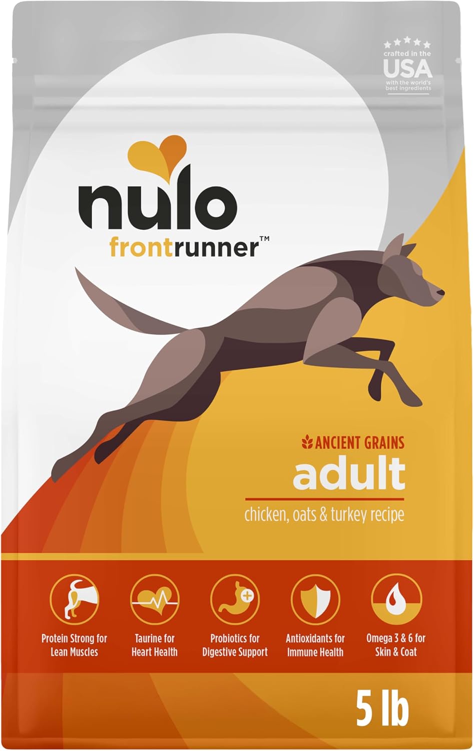 Nulo Frontrunner Dry Dog Food - Adult High-Protein Beef, Barley & Lamb Recipe, Natural Kibble with Ancient Grains, Probiotics, Taurine