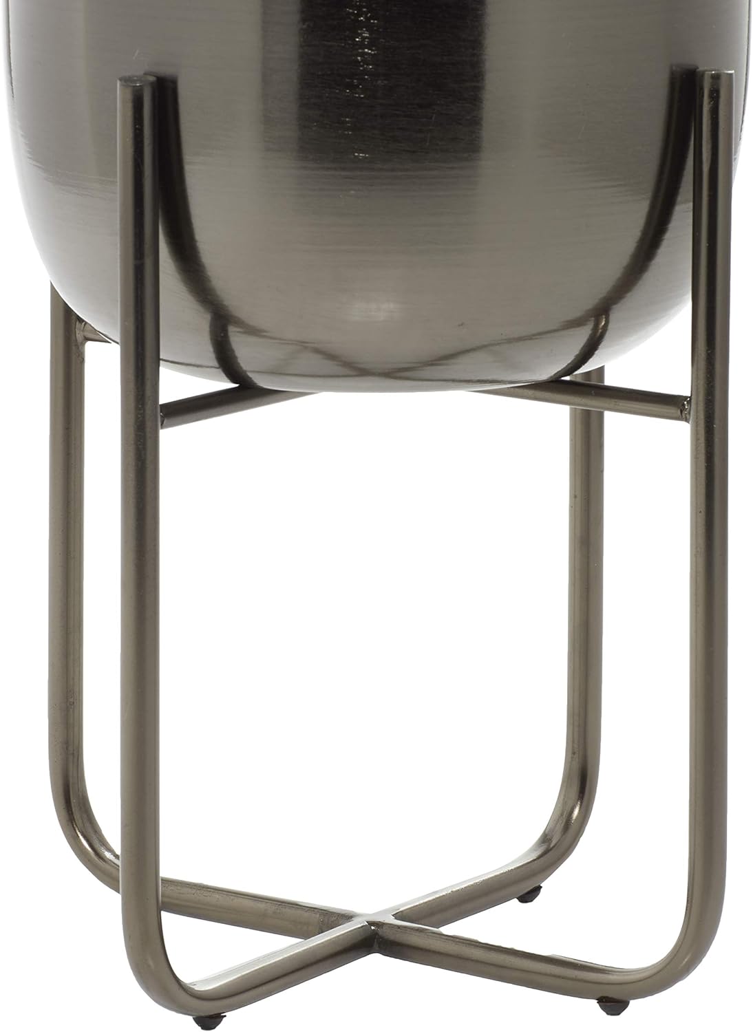 Deco 79 Metal Round Planter with Removable Stand, Set of 2 16", 13"H, Black