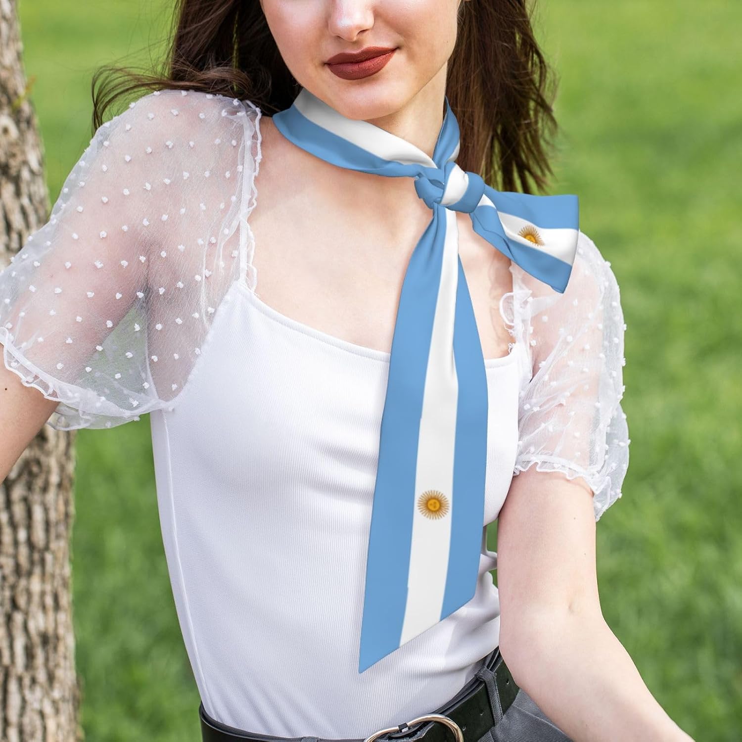 Country Flag Scarf For Women, Multi‑purpose Ribbon, Fashion Neck Hair Handbag Accessory, Versatile Bandana Headband