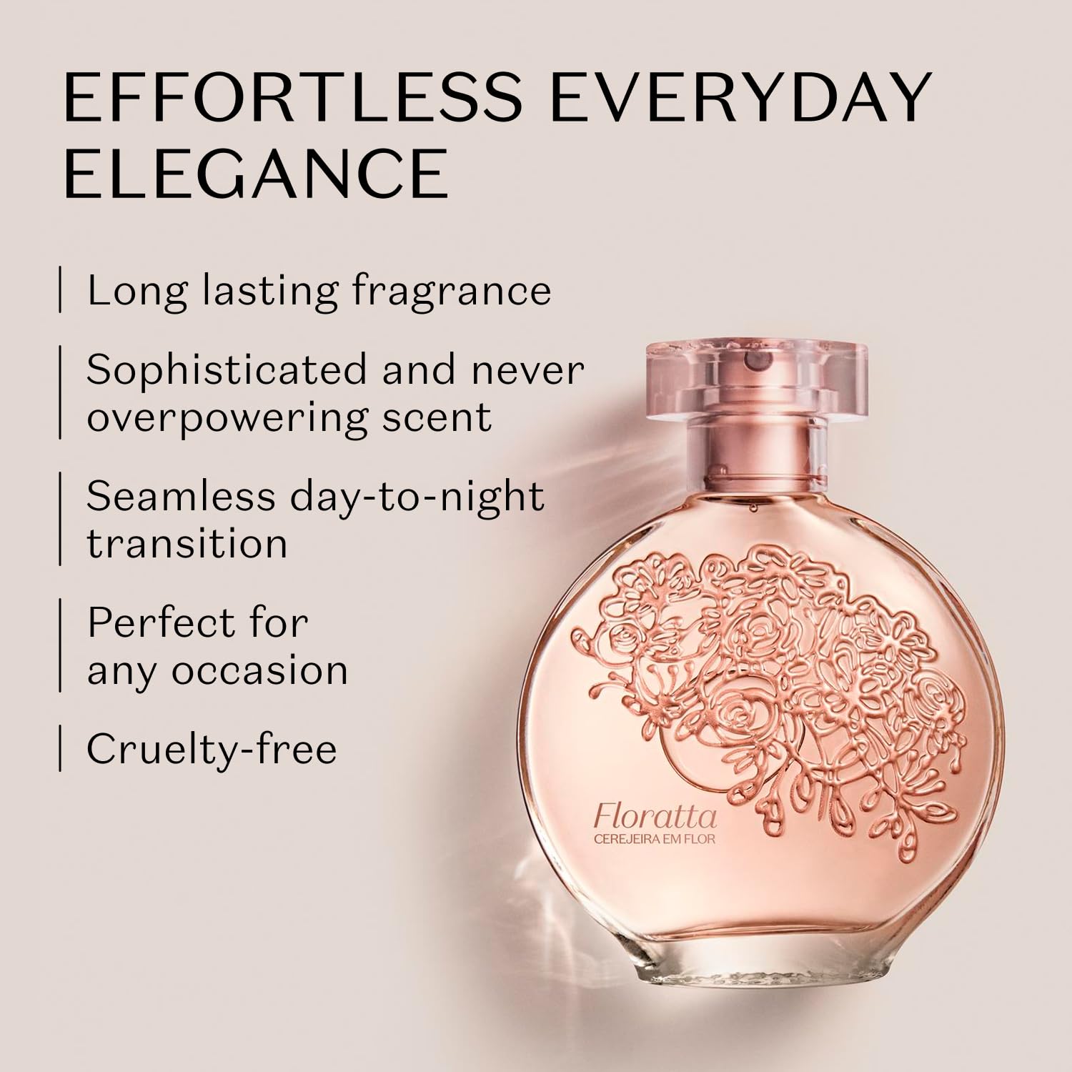 O Boticário Floratta Rose Eau de Toilette - Classic Floral Fragrance for Women - Fresh Gardenia & Romantic Rose - Long Lasting Everyday Womens Perfume - Cruelty-Free & Vegan - 2.5 oz (75 ml) | Classic fresh gardenia and romantic rose scent profile. Light…