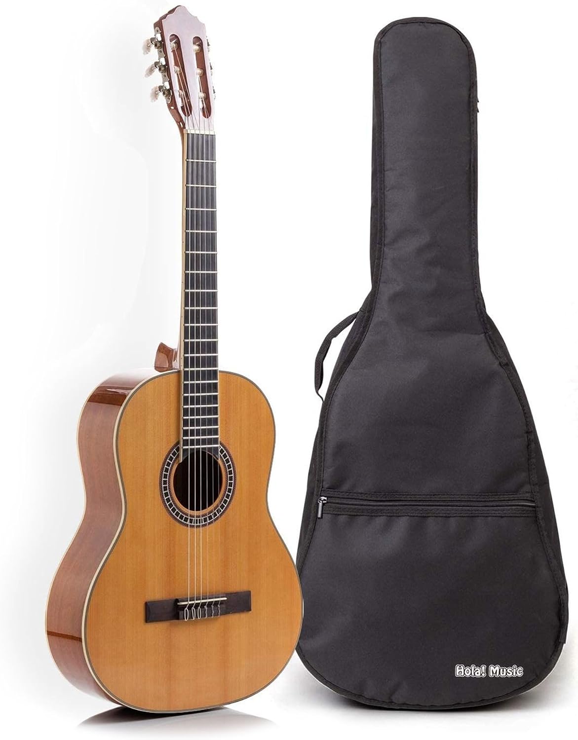 Hola! Music 39" Full Size Classical Guitar, Nylon Strings, Natural Gloss