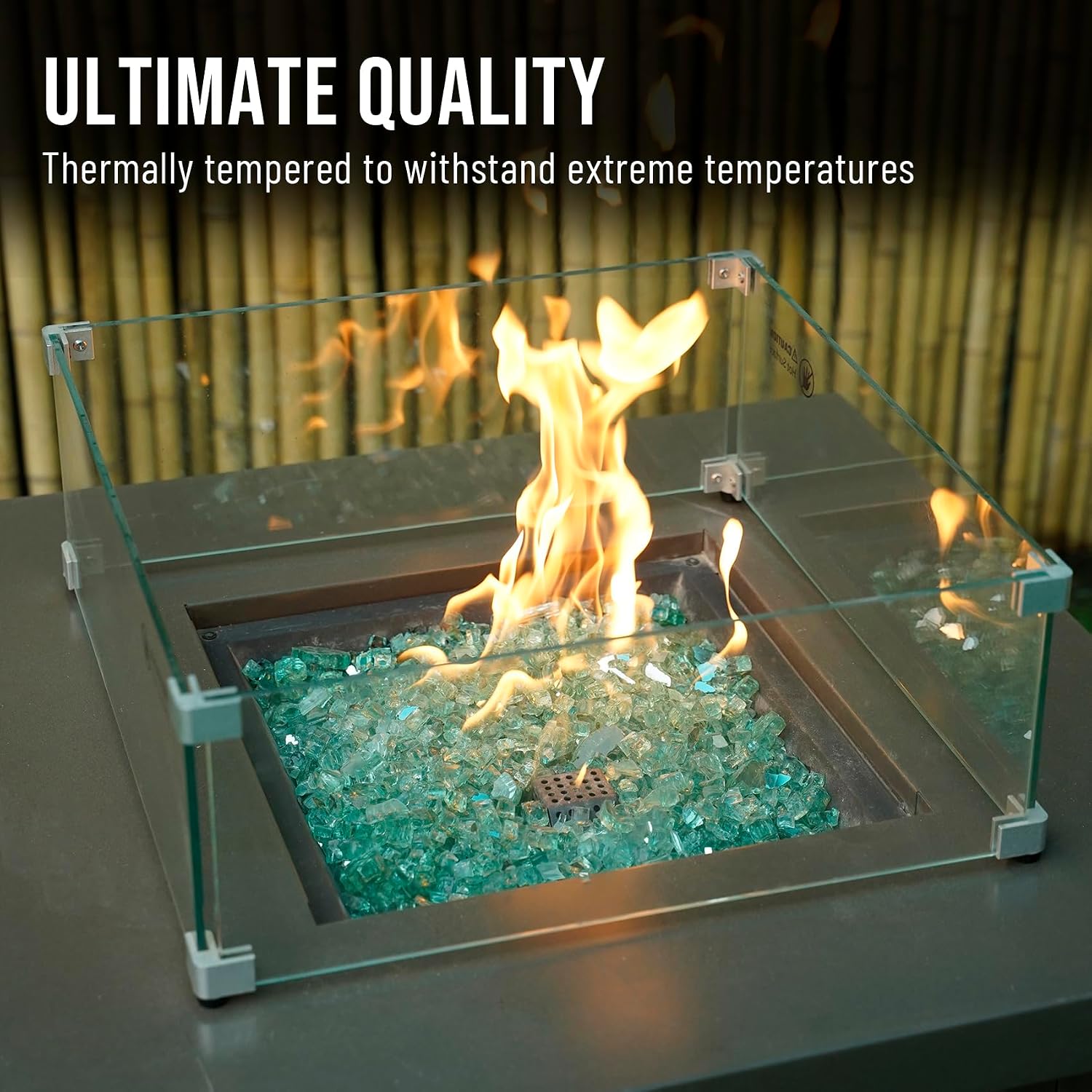 Skyflame Aqua Blue Fire Pit Glass for Propane Gas Fireplace, 10LB