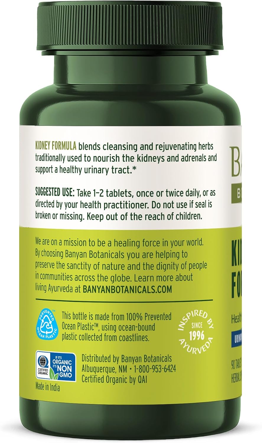 Banyan Botanicals Organic Kidney Formula–Urinary Tract Support & Detox Supplement–Gokshura & Punarnava for Fluid Balance & Systemic