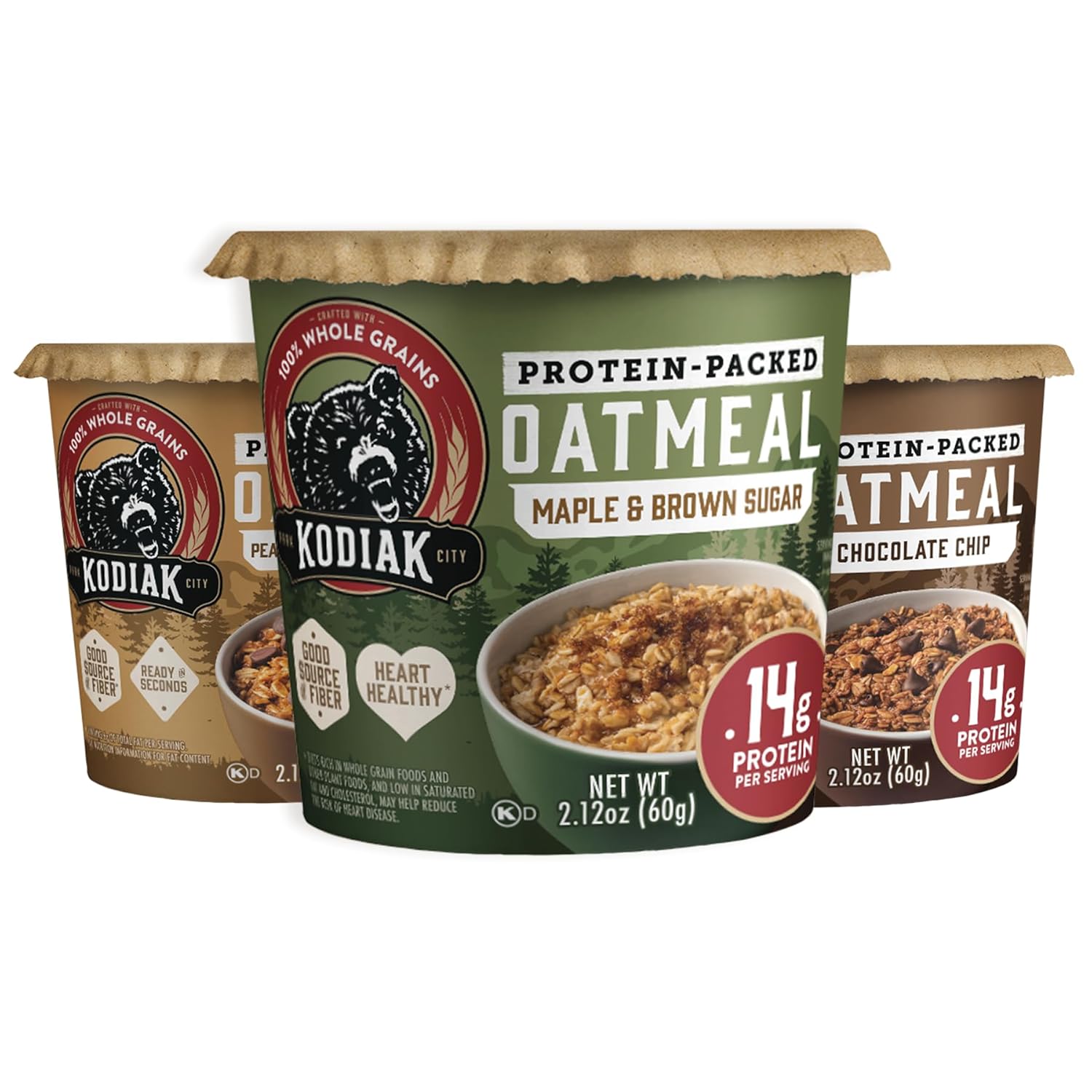Kodiak Cakes Instant Protein Maple & Brown Sugar Oatmeal in a Cup, 2.12oz (Pack of 12)