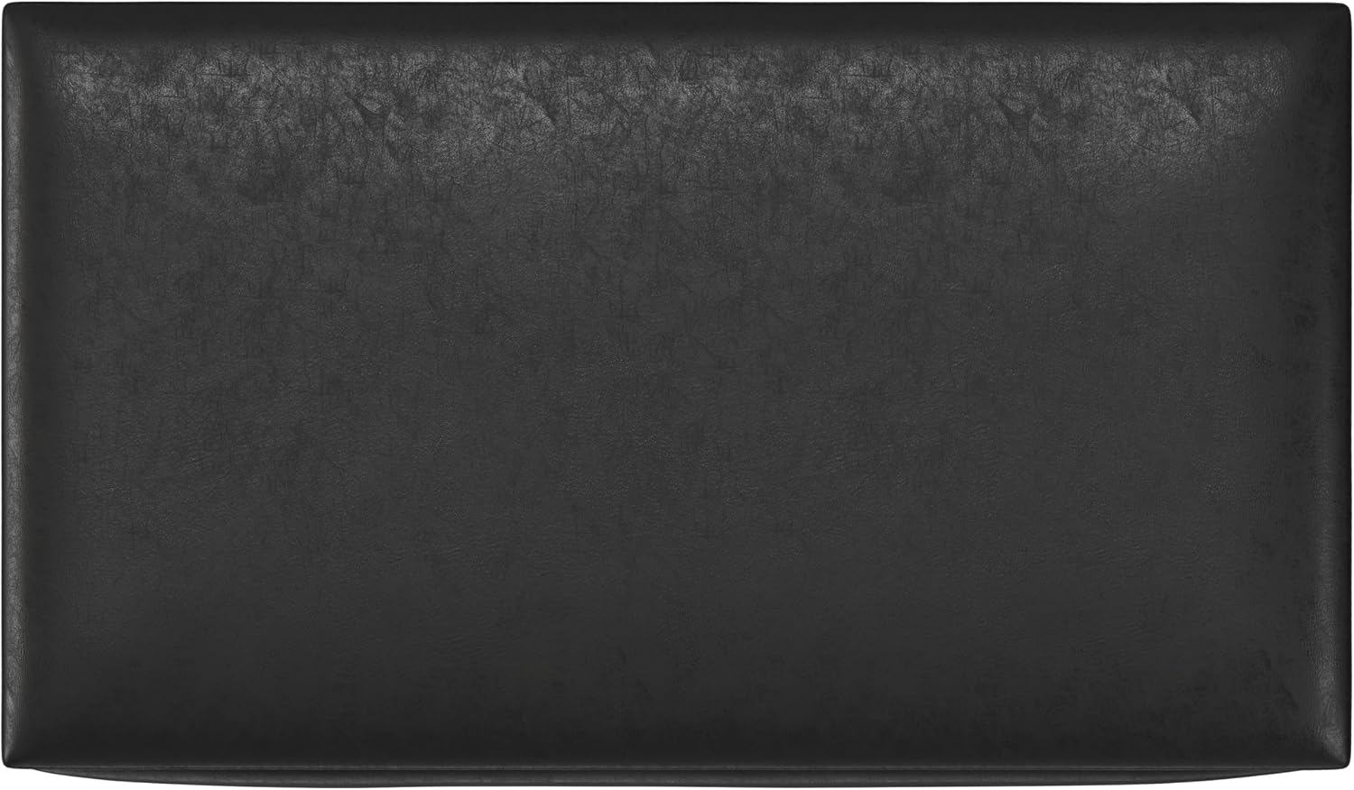 SIMPLIHOME Owen 34" Wide Vegan Leather Lift Top Ottoman in Dark Blue