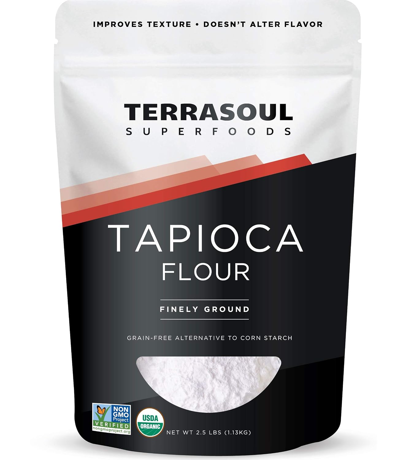 Terrasoul Superfoods Organic Tapioca Flour Starch, 2.5 Lbs - Gluten-free | Improves Texture for Keto Baking | Doesn't Alter Flavor
