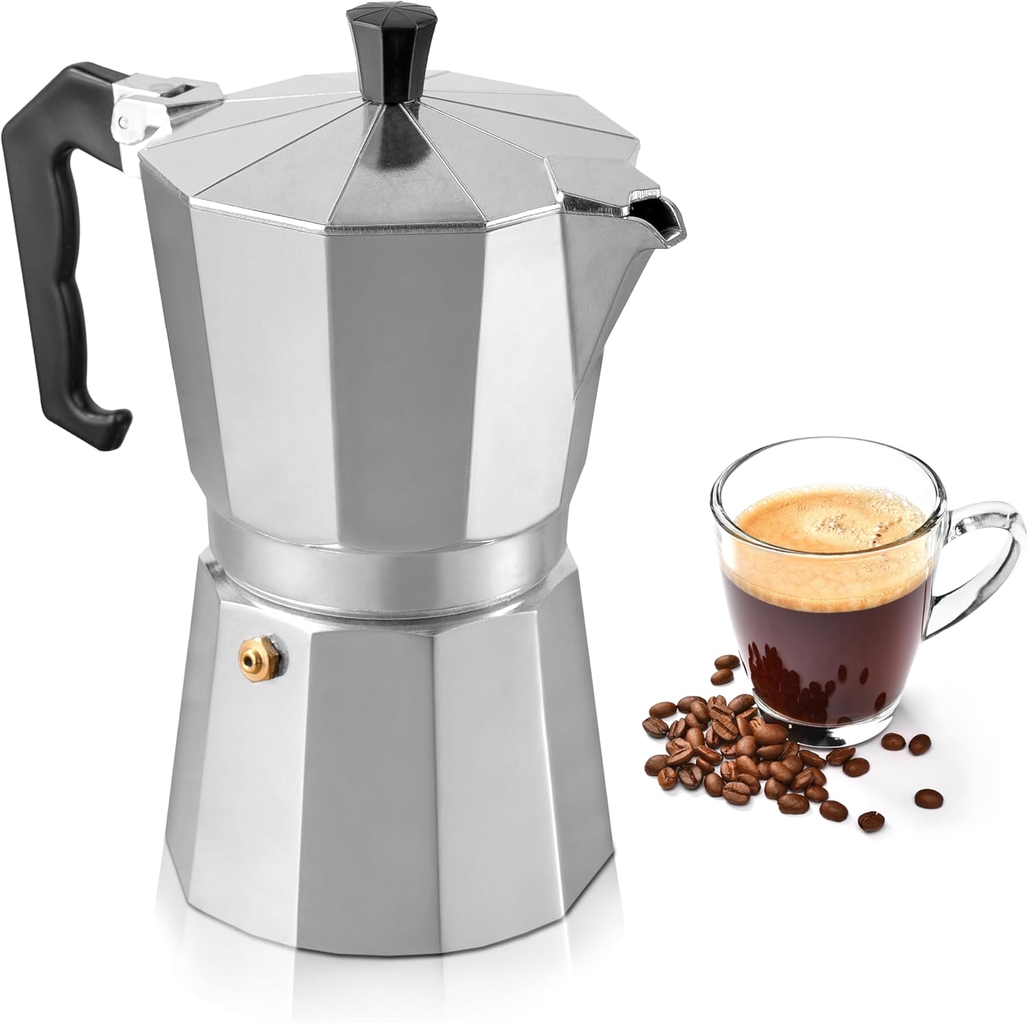 Mixpresso 3 Cup Moka Pot Stovetop Espresso Maker, Italian Cuban Coffee Pot
