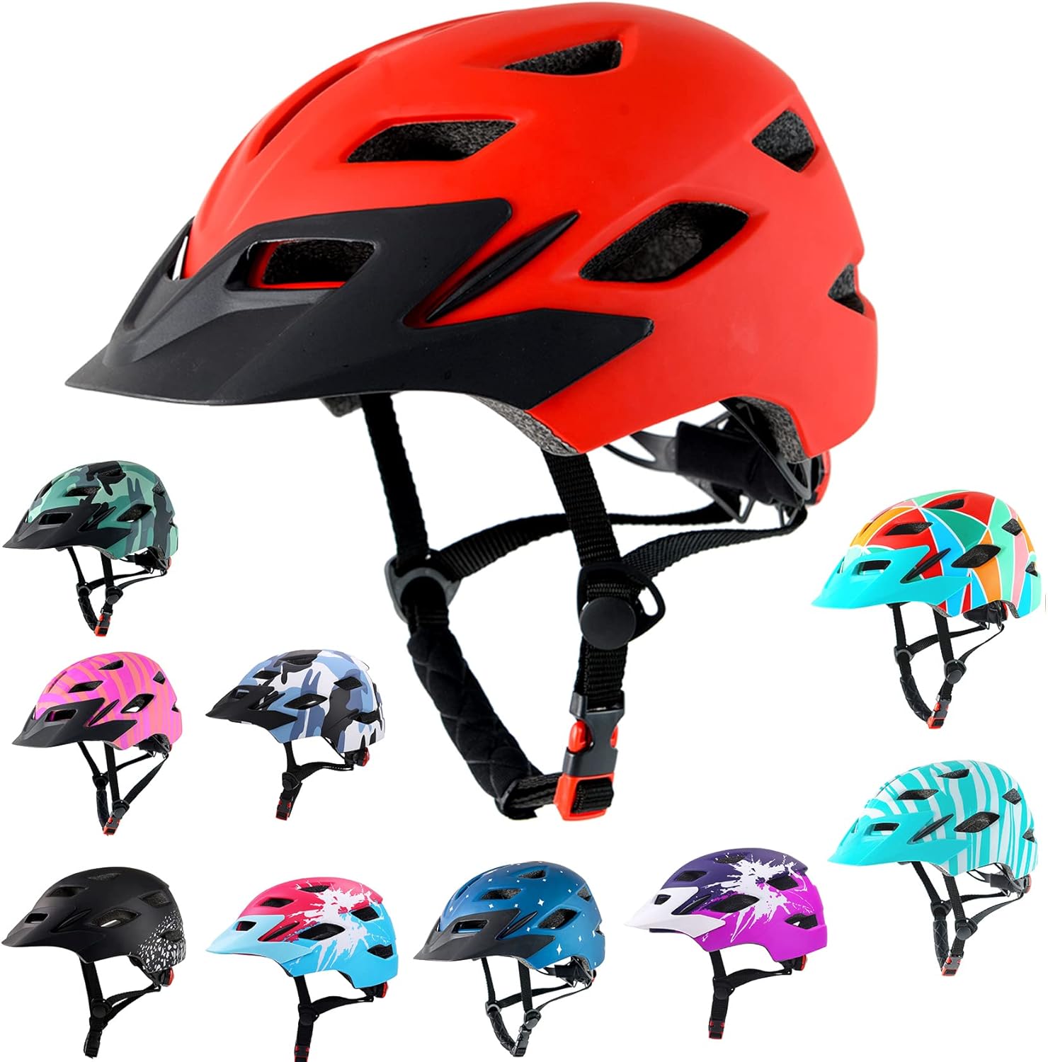 Kids Bike Helmet with LED Light for Youth Teen Toddler Boys Girls