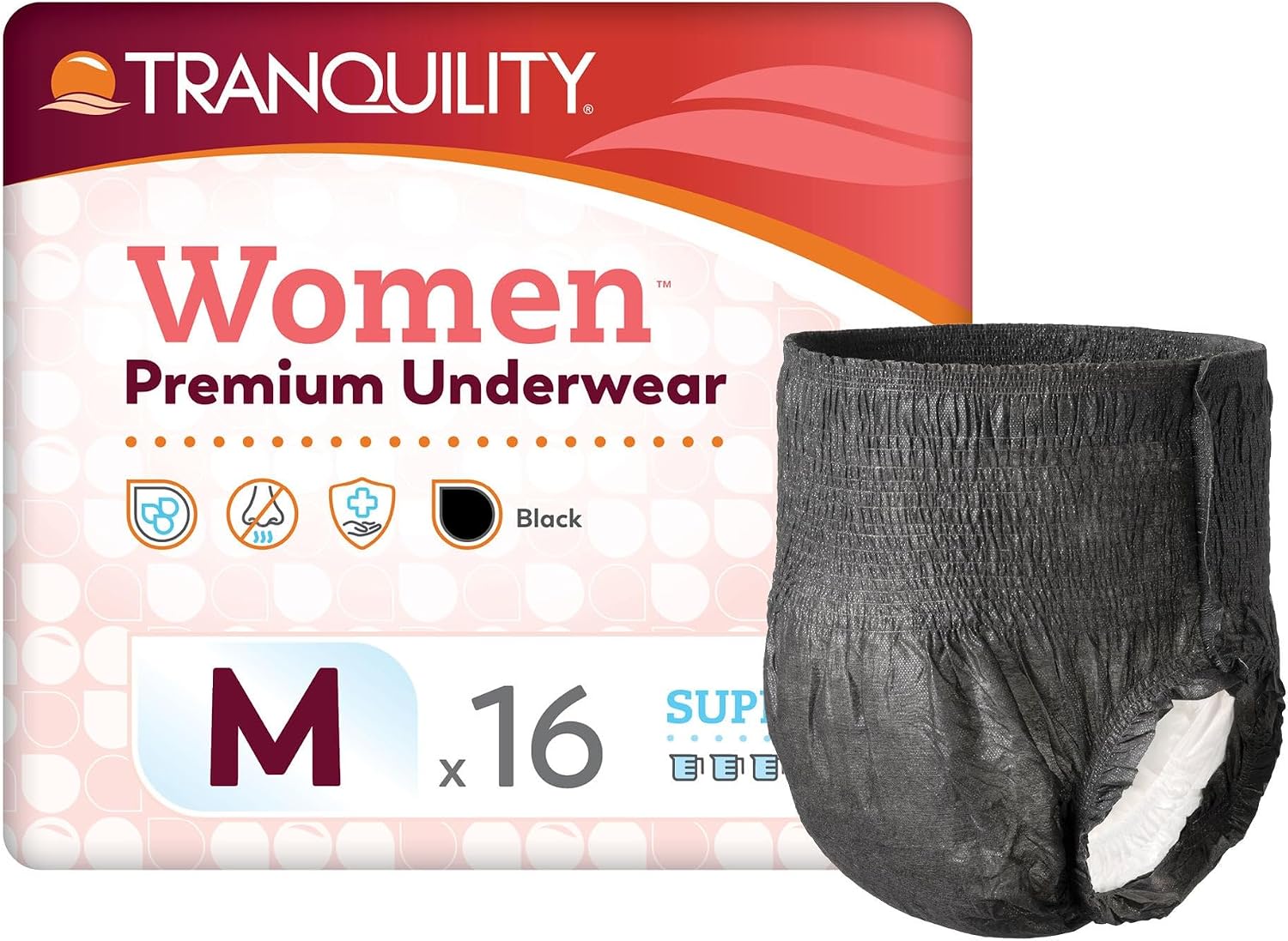 Tranquility Premium Daytime Disposable Absorbent Underwear, L, 54 in, 16 ct | Breathable All-Day Comfort, Adult Diapers