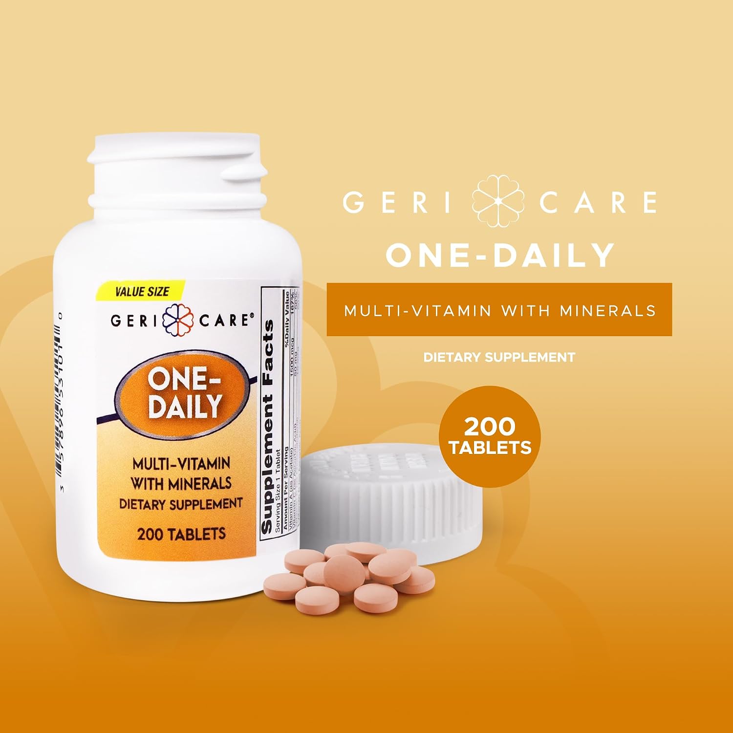 One-Daily Multivitamins with Minerals for Men & Women (100 Tablets) by GeriCare| High-Potency Multi-Vitamin & Multimineral Dietary Supplement for Immunity, Energy| Complete Daily Nutritional Support